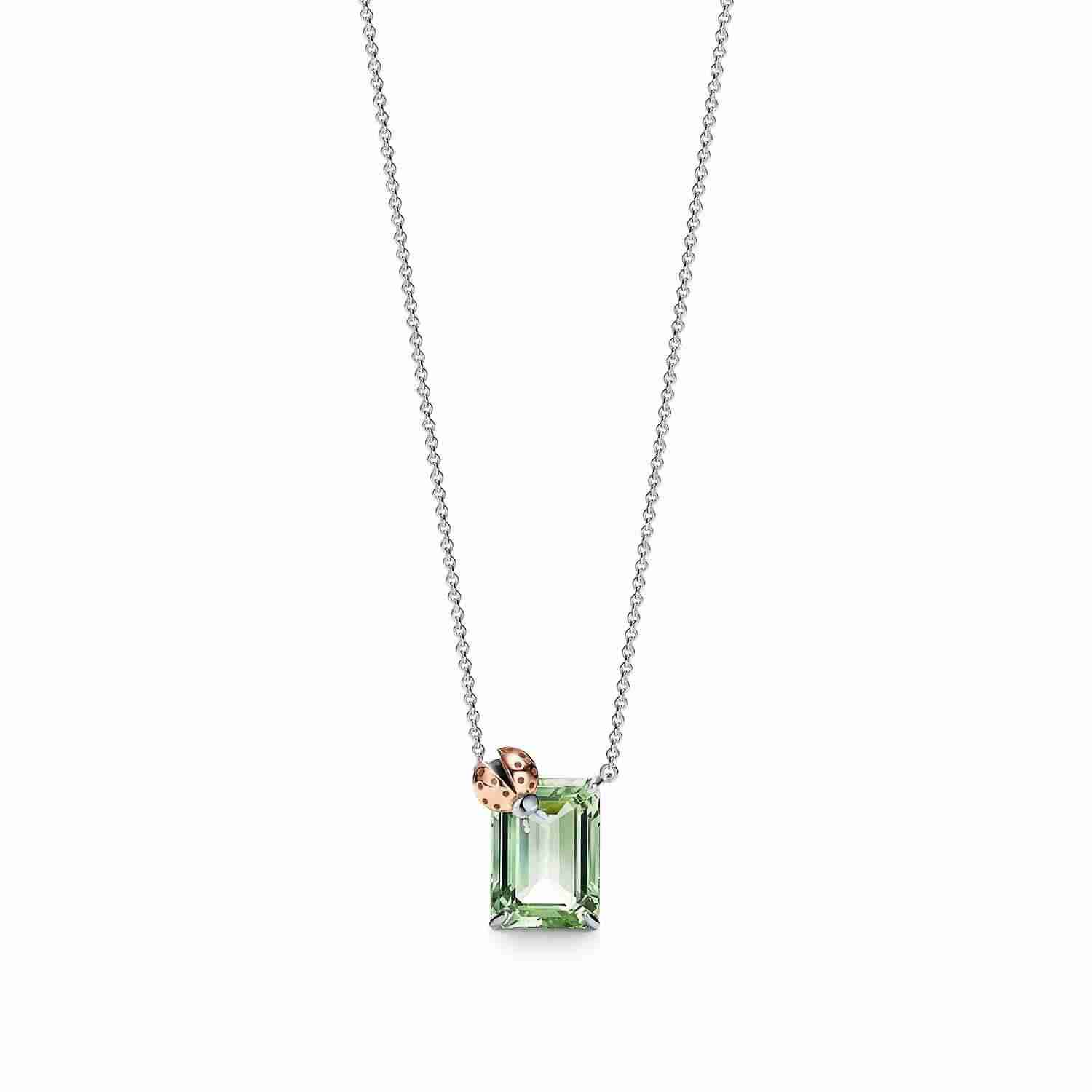 Tiffany & Co. : Green Quartz Ladybug Pendant in Sterling Silver and 18k Rose Gold