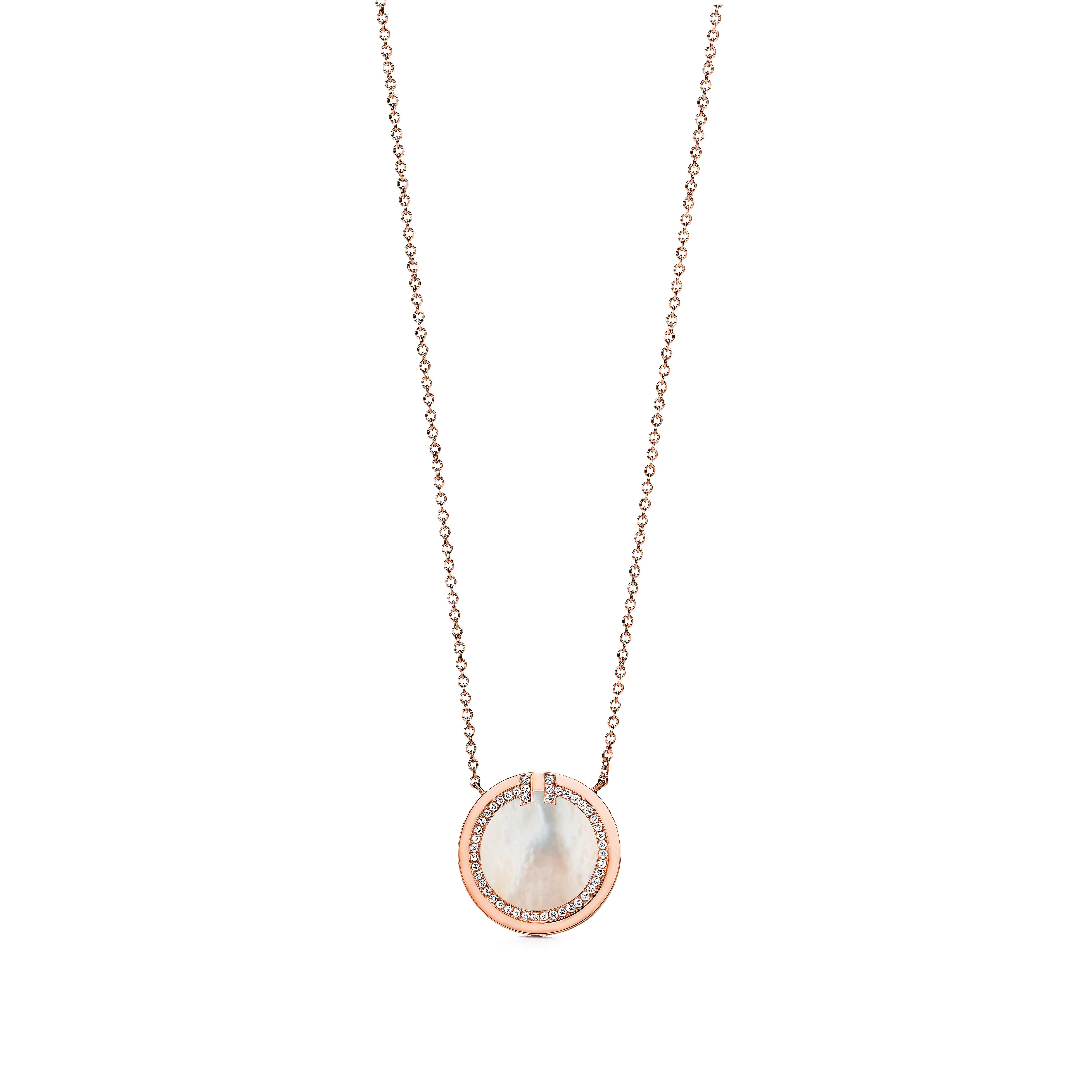 Tiffany T:Diamond and Mother-of-pearl Circle Pendant
