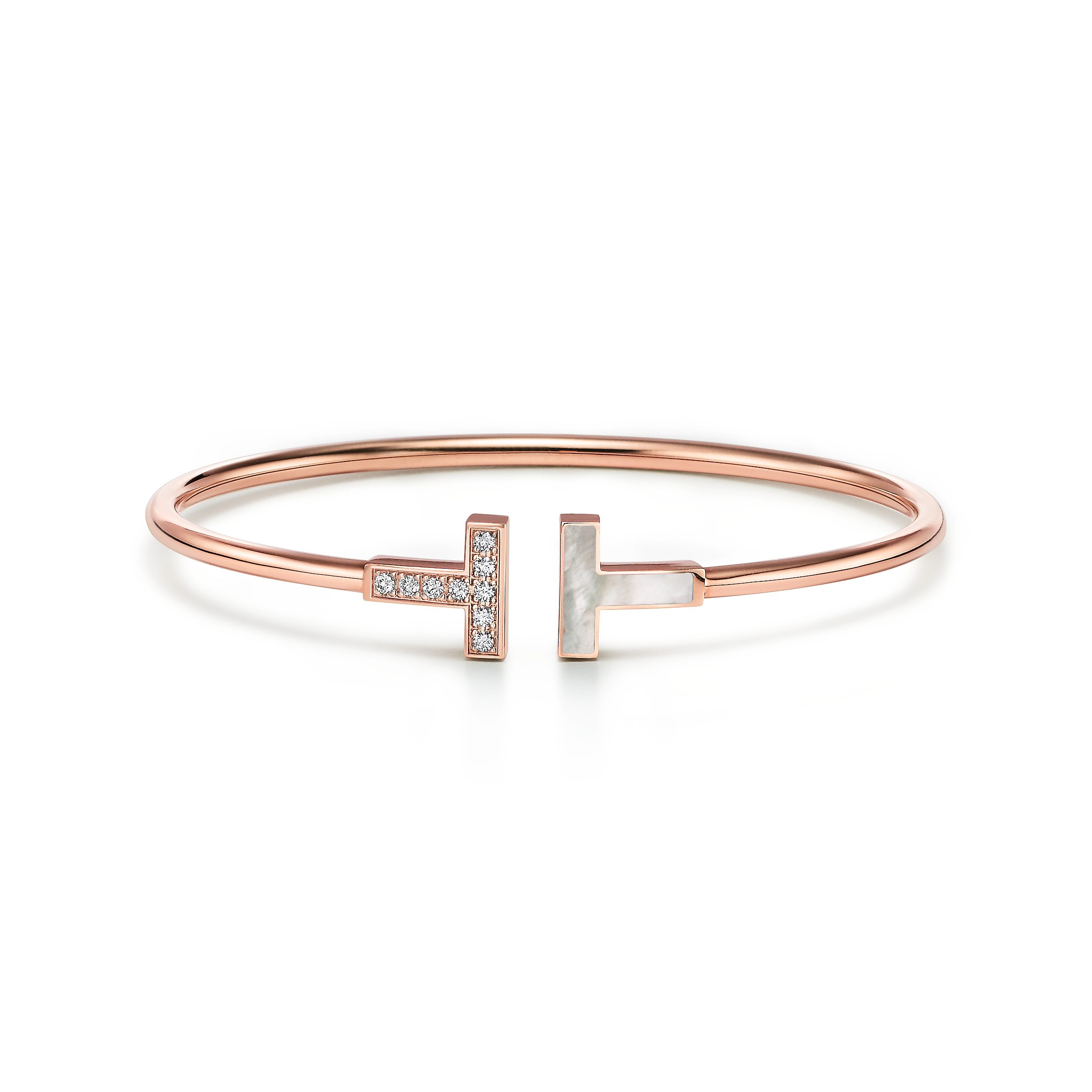 Tiffany T:Diamond and Mother-of-pearl Wire Bracelet