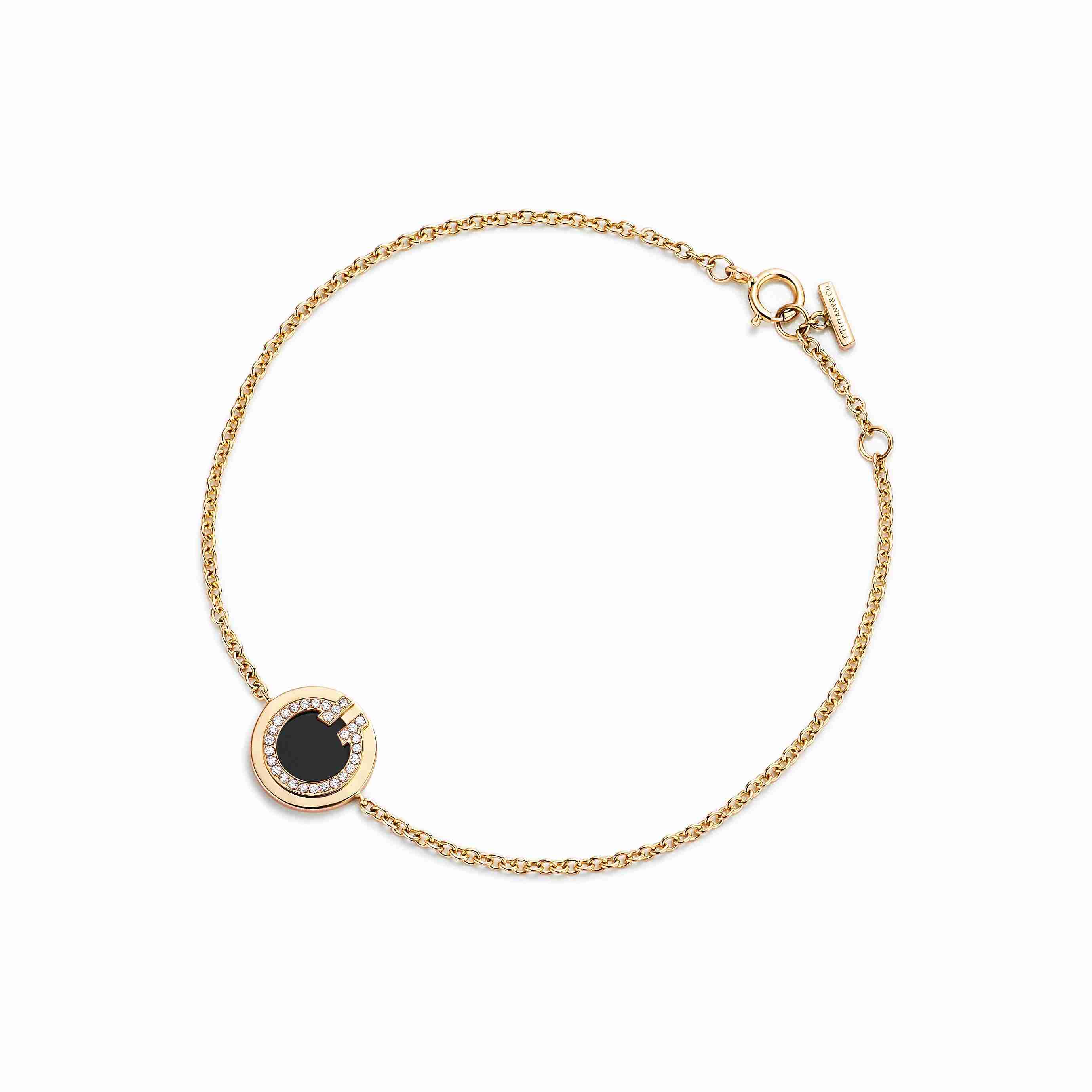 Tiffany T : Diamond and Black Onyx Circle Bracelet