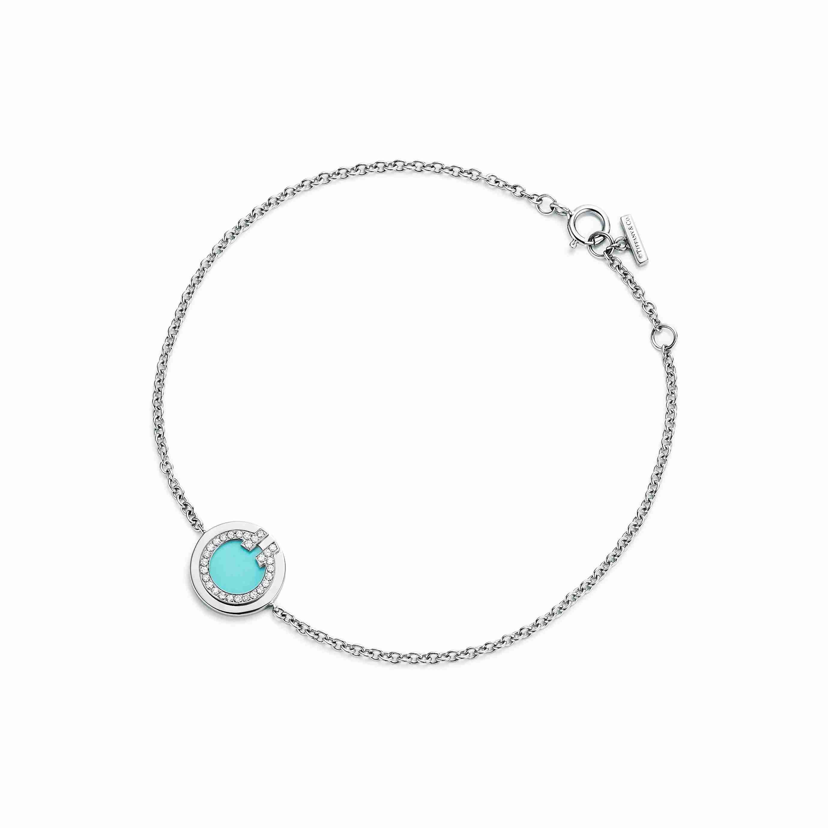 Tiffany T : Diamond and Turquoise Circle Bracelet