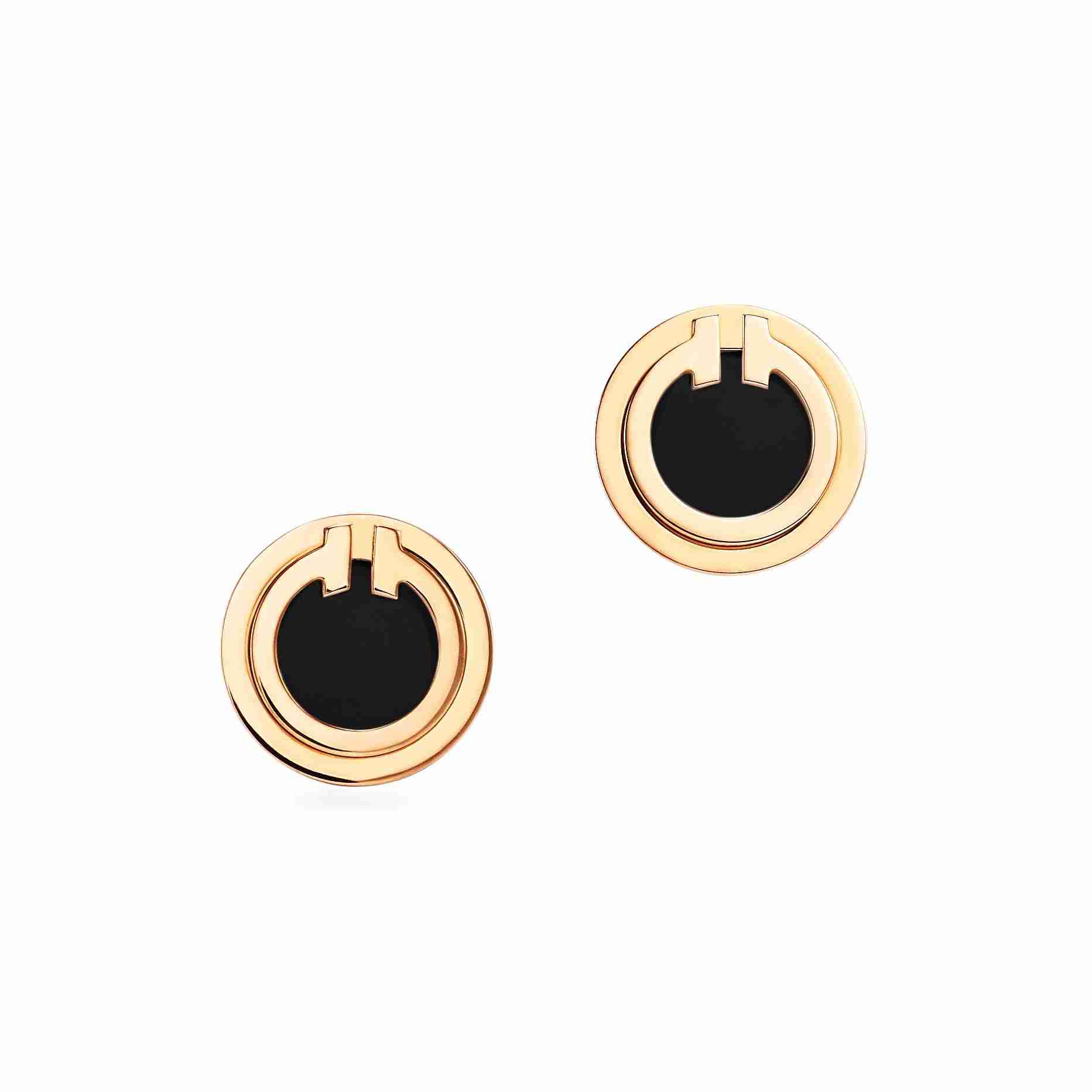 Tiffany T : Black Onyx Circle Earrings