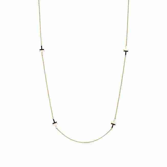 Tiffany T : Black Onyx Station Necklace