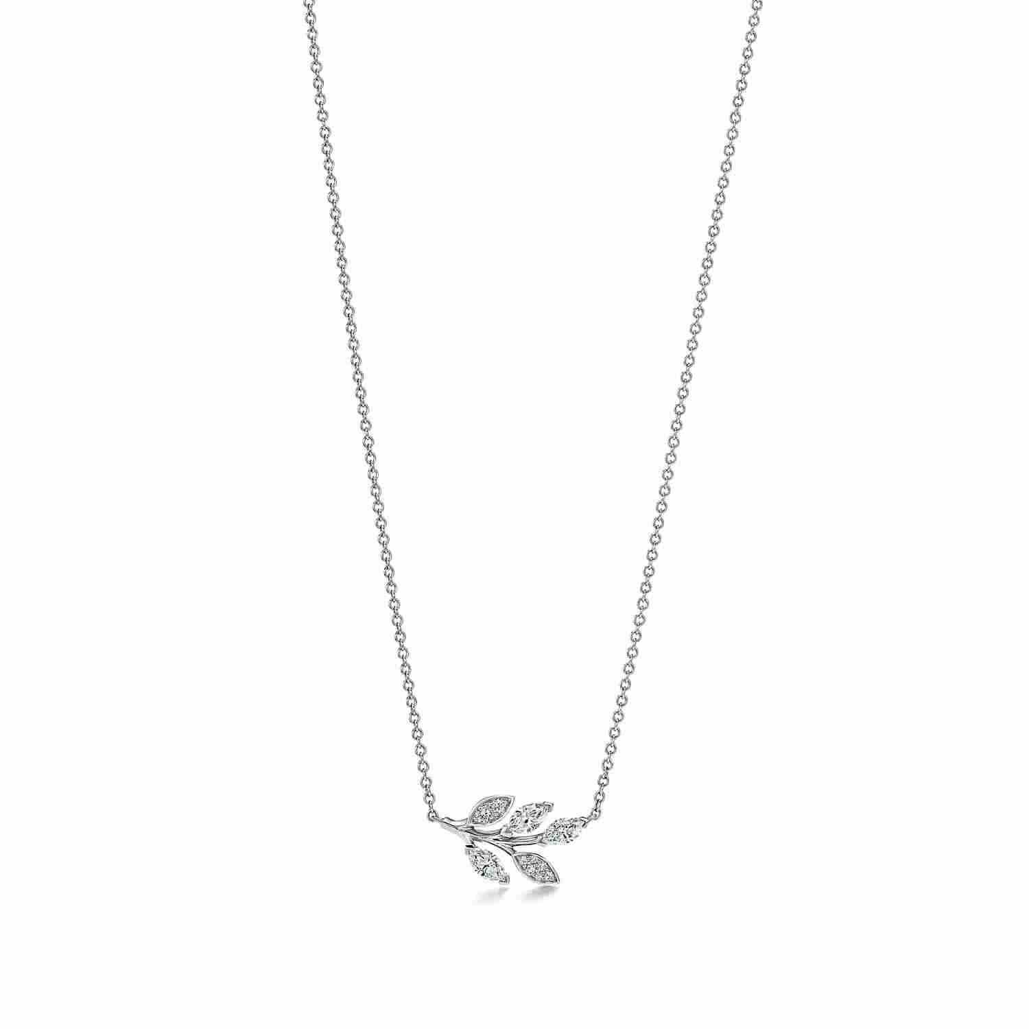 Tiffany Victoria™ : Diamond Branch Pendant in Platinum