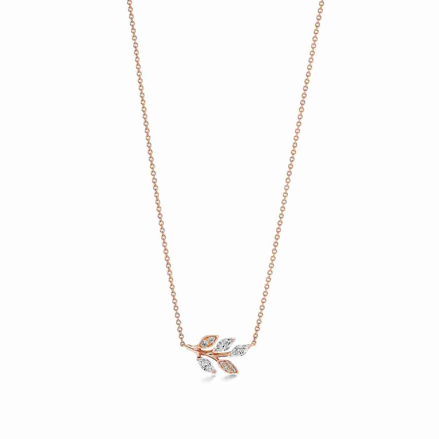 Tiffany Victoria™ : Diamond Branch Pendant in 18k Rose Gold