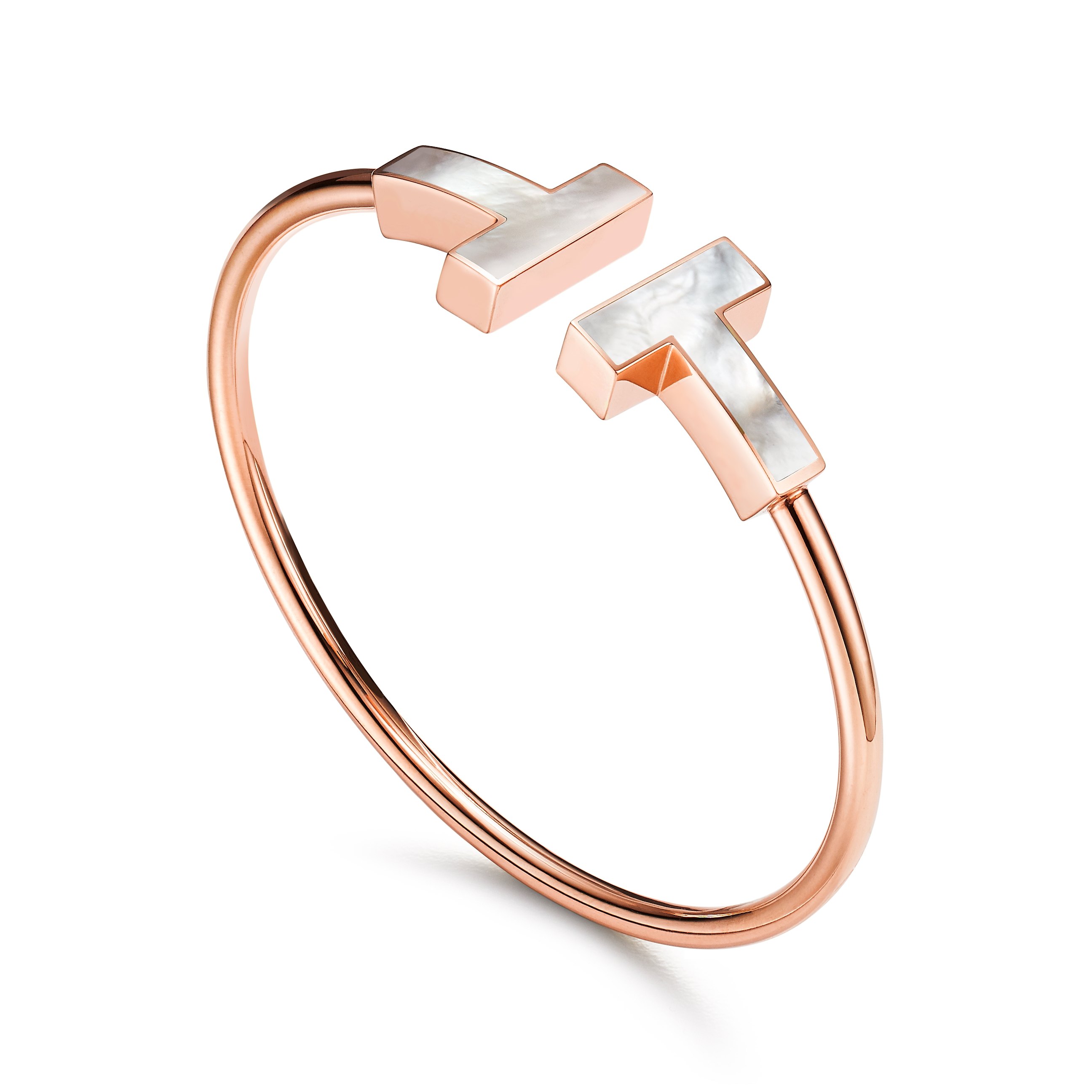 Tiffany T:Wide Mother-of-pearl Wire Bracelet