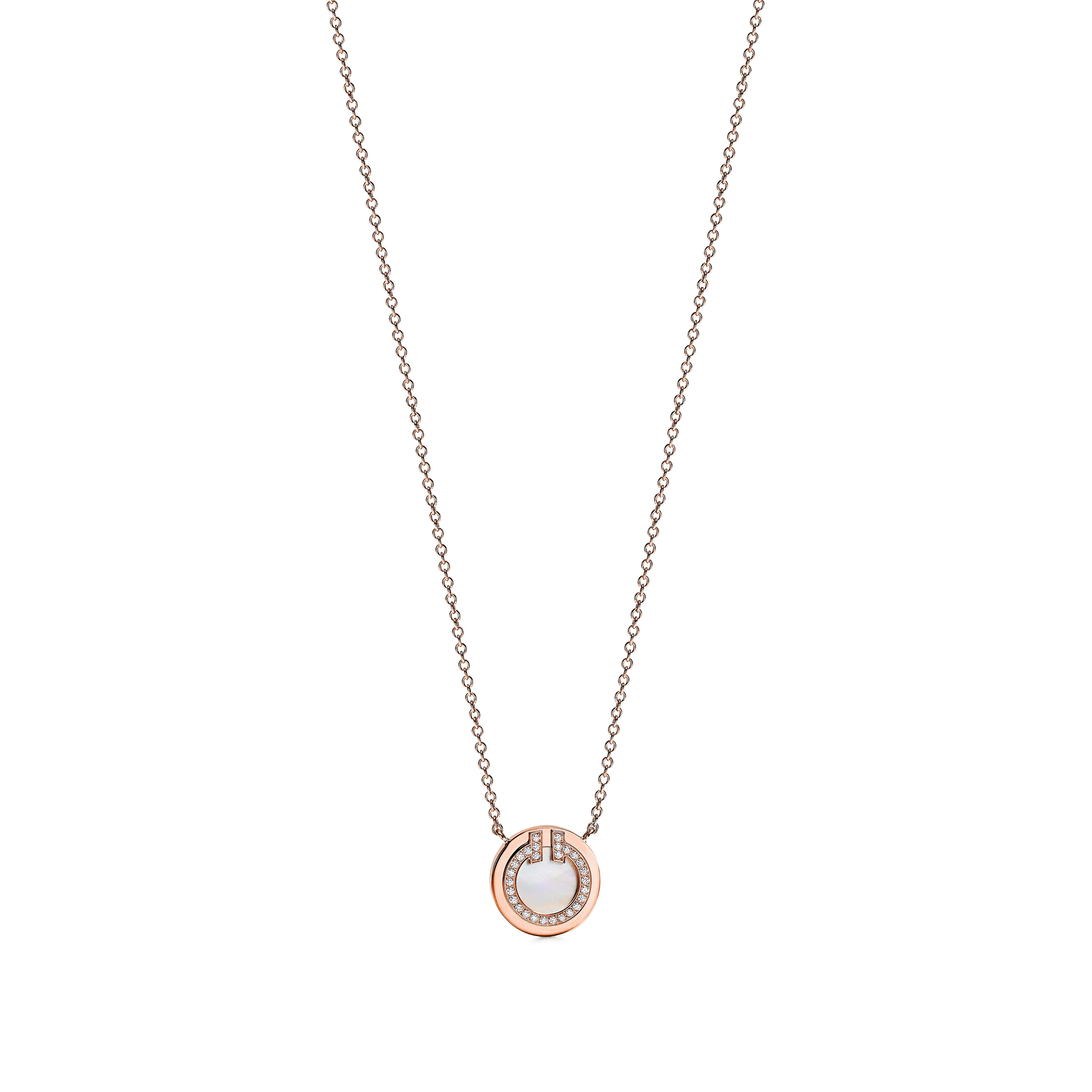 Tiffany T:Diamond and Mother-of-pearl Circle Pendant