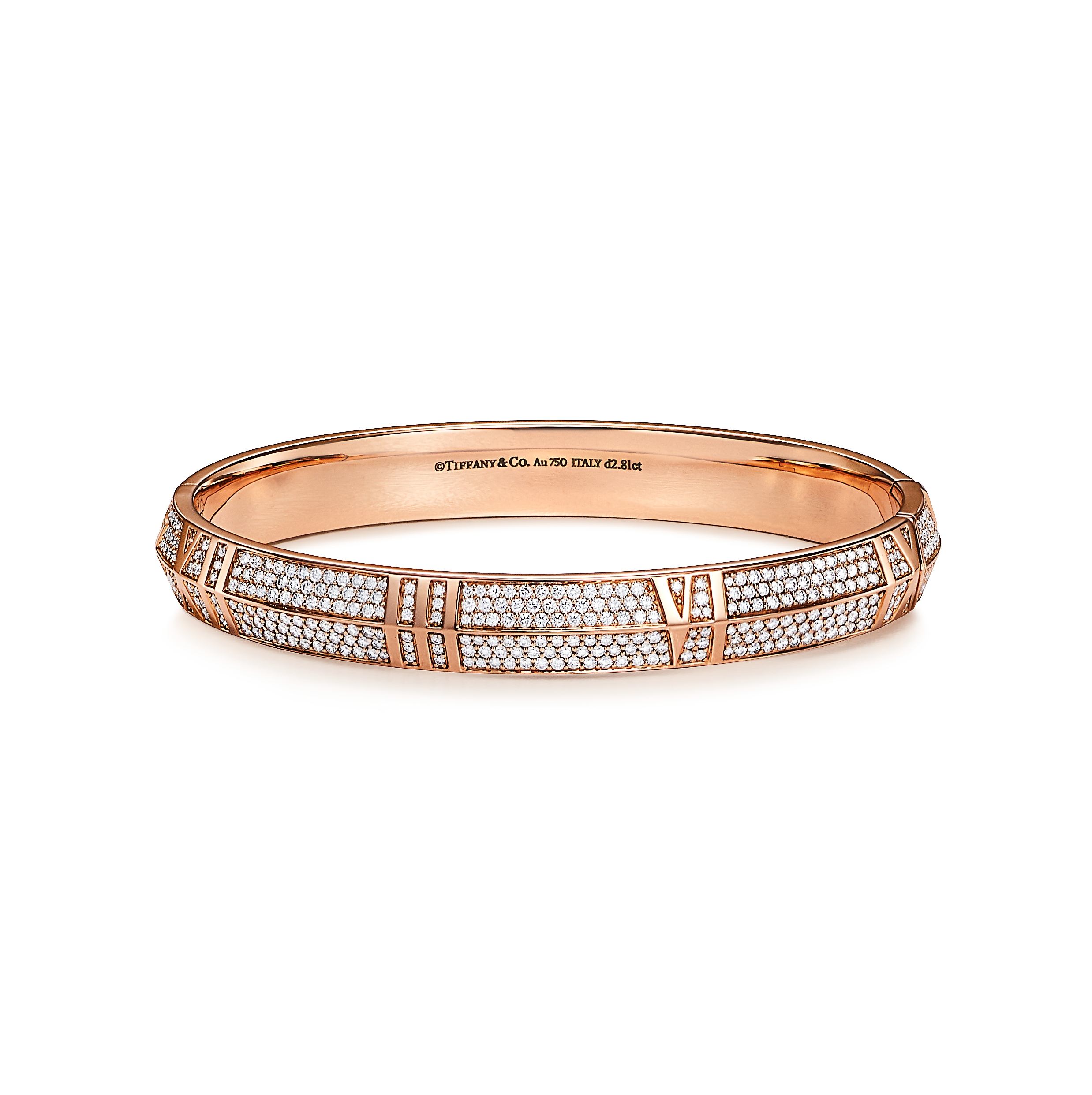 Atlas®:
X Closed Wide Hinged Bangle
in Rose Gold with Pavé Diamonds