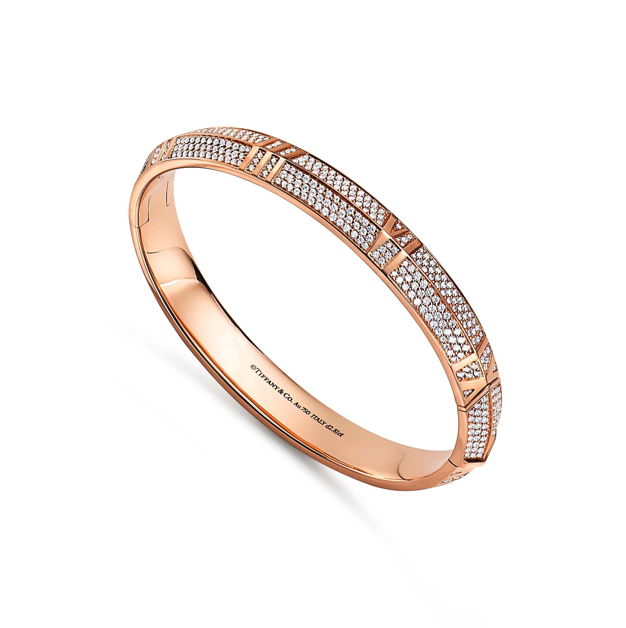 Atlas®:
X Closed Wide Hinged Bangle
in Rose Gold with Pavé Diamonds