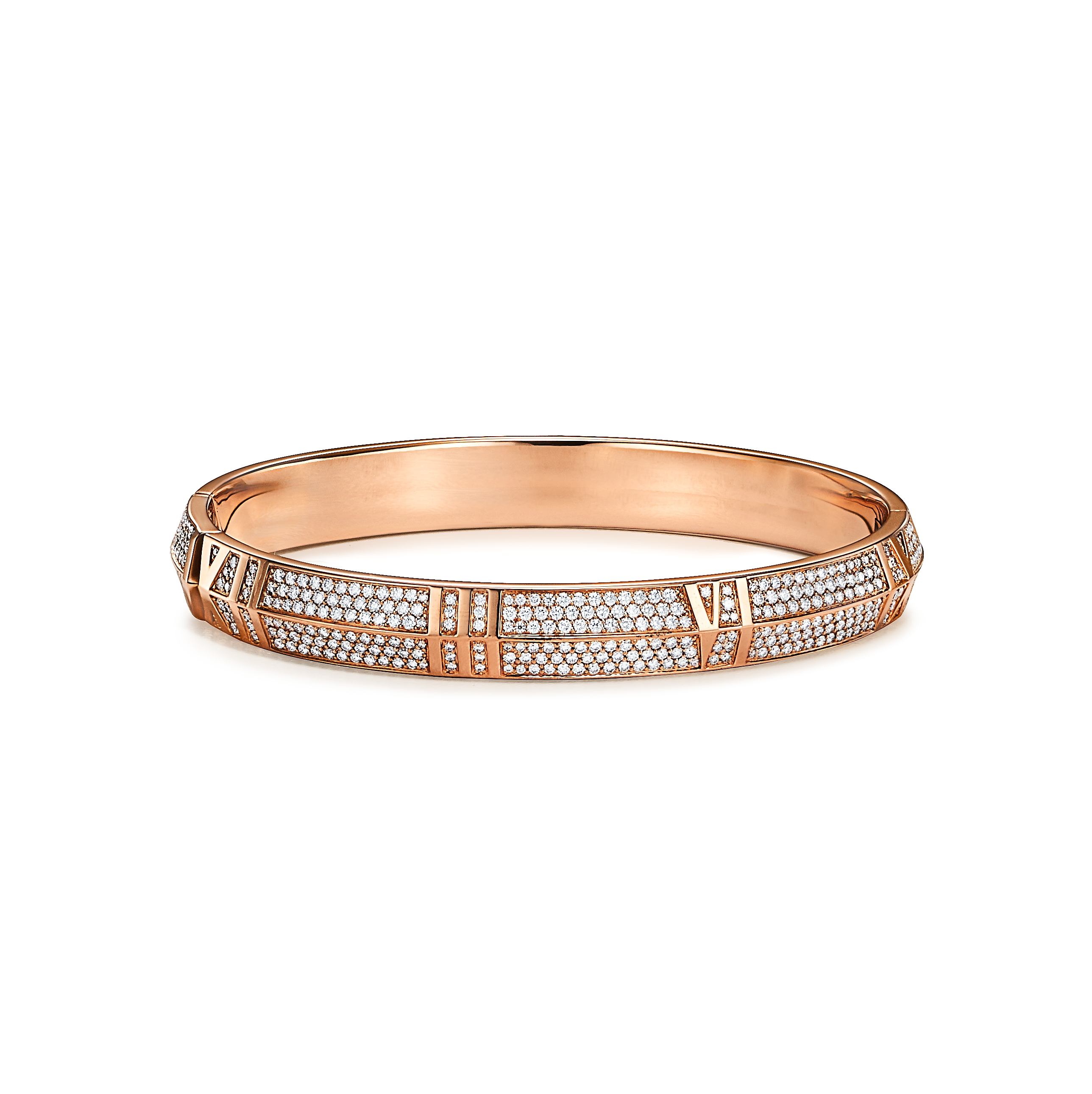 Atlas®:
X Closed Wide Hinged Bangle
in Rose Gold with Pavé Diamonds