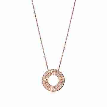 Atlas®:X Closed Circle Pendant
in Rose Gold with Pavé Diamonds