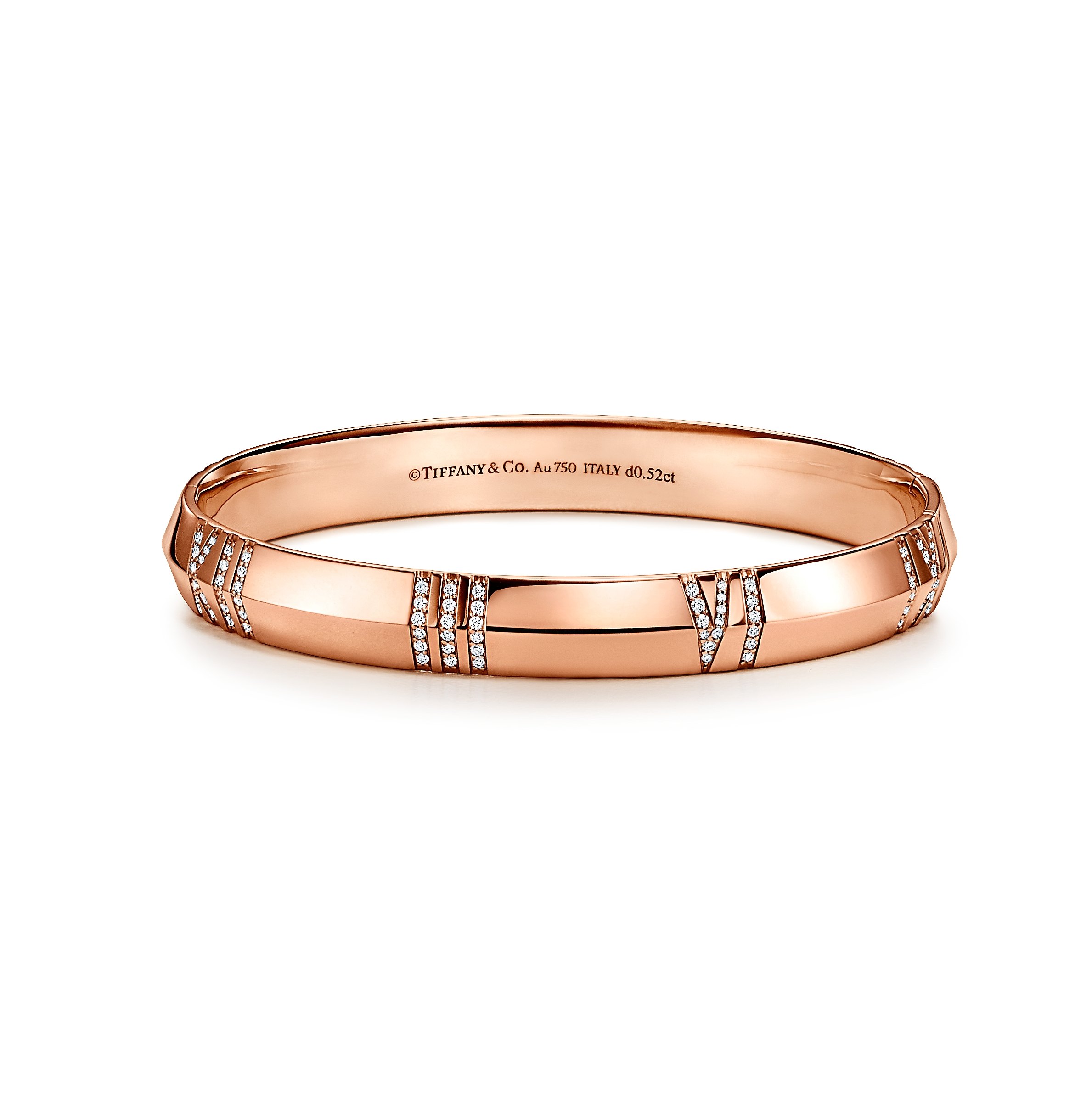 Atlas®:X Closed Wide Hinged Bangle
in Rose Gold with Diamonds