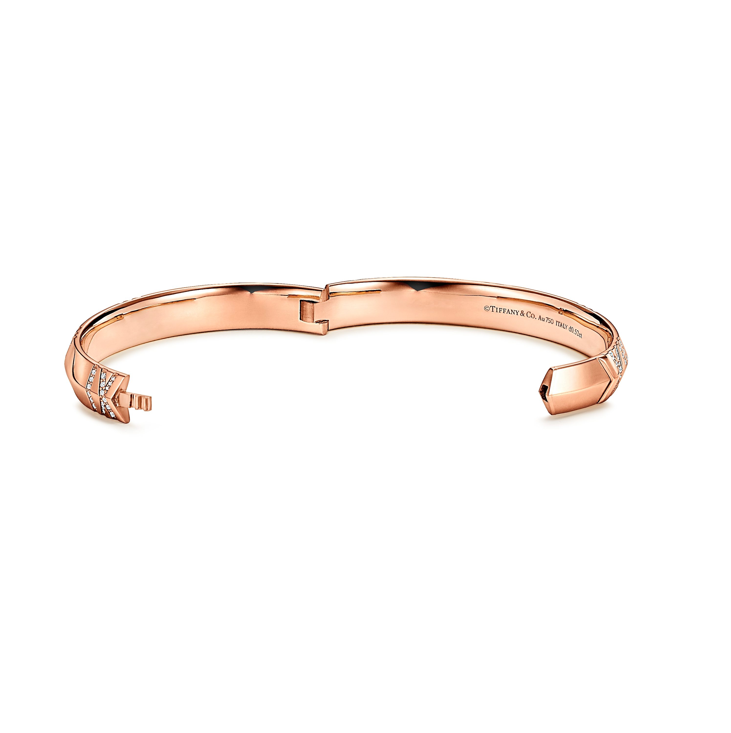 Atlas®:X Closed Wide Hinged Bangle
in Rose Gold with Diamonds
