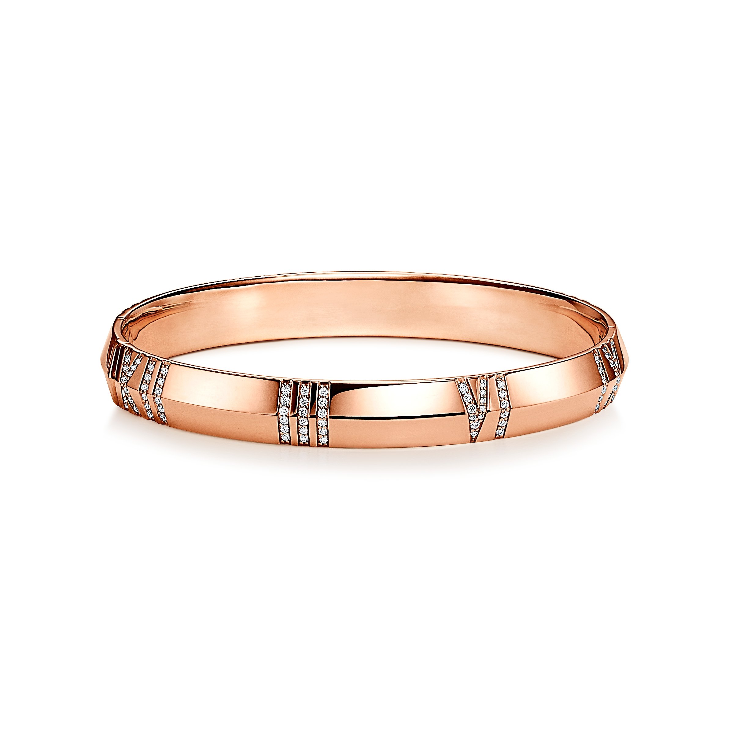 Atlas®:X Closed Wide Hinged Bangle
in Rose Gold with Diamonds