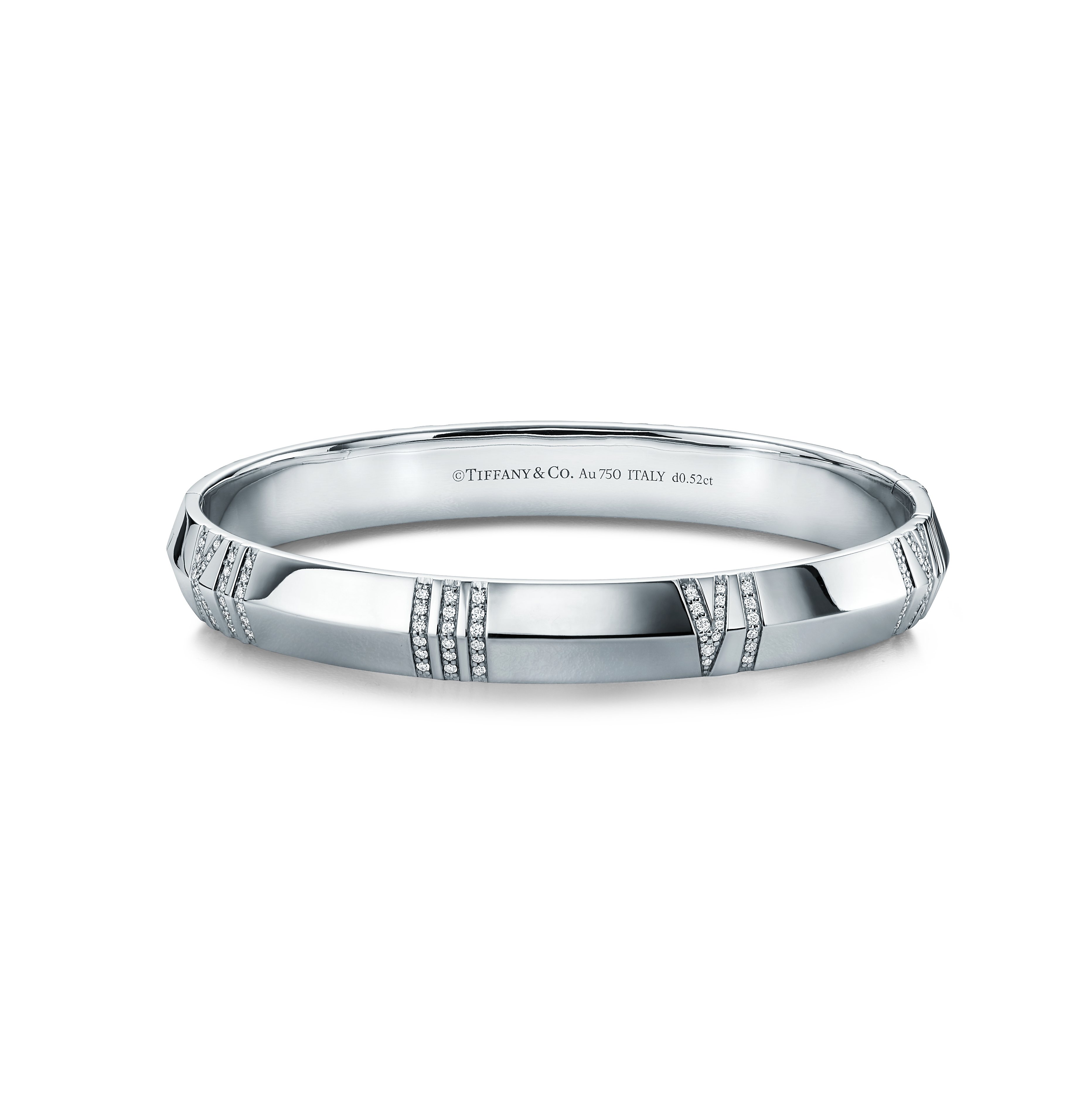Atlas®:X Closed Wide Hinged Bangle
in White Gold with Diamonds