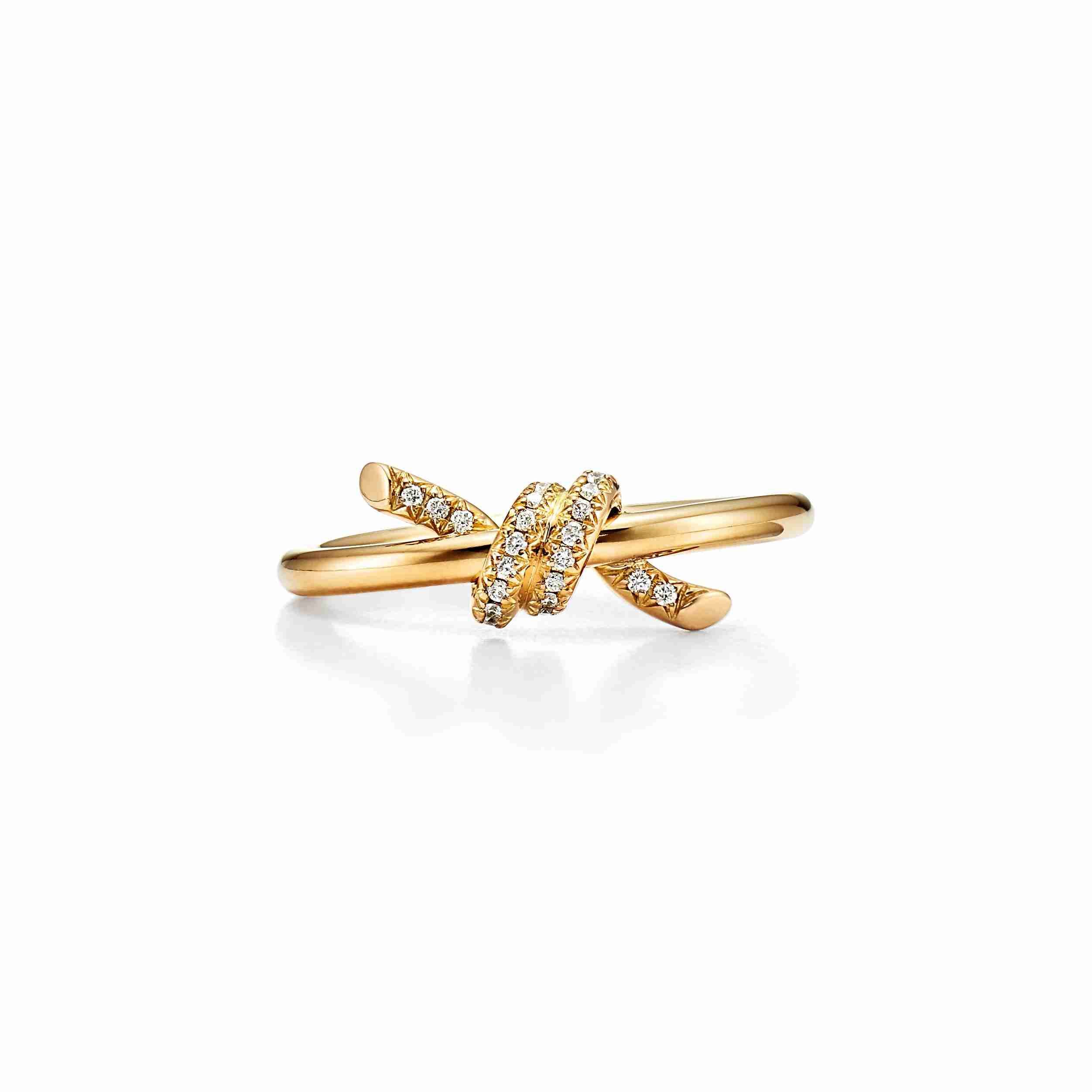 Tiffany Knot : Ring in Yellow Gold with Diamonds