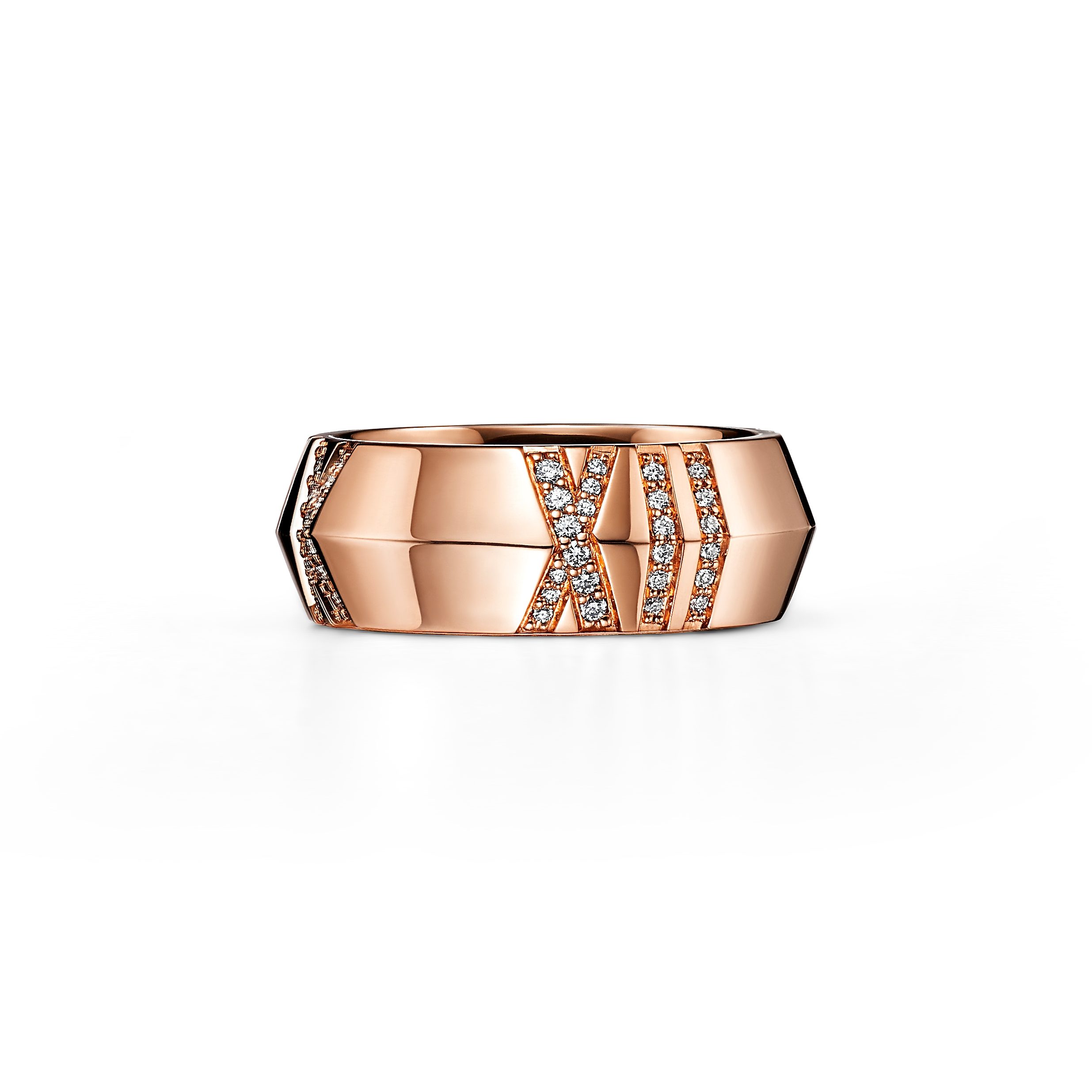 Atlas®:X Closed Wide Ring
in Rose Gold with Diamonds, 7.5 mm Wide