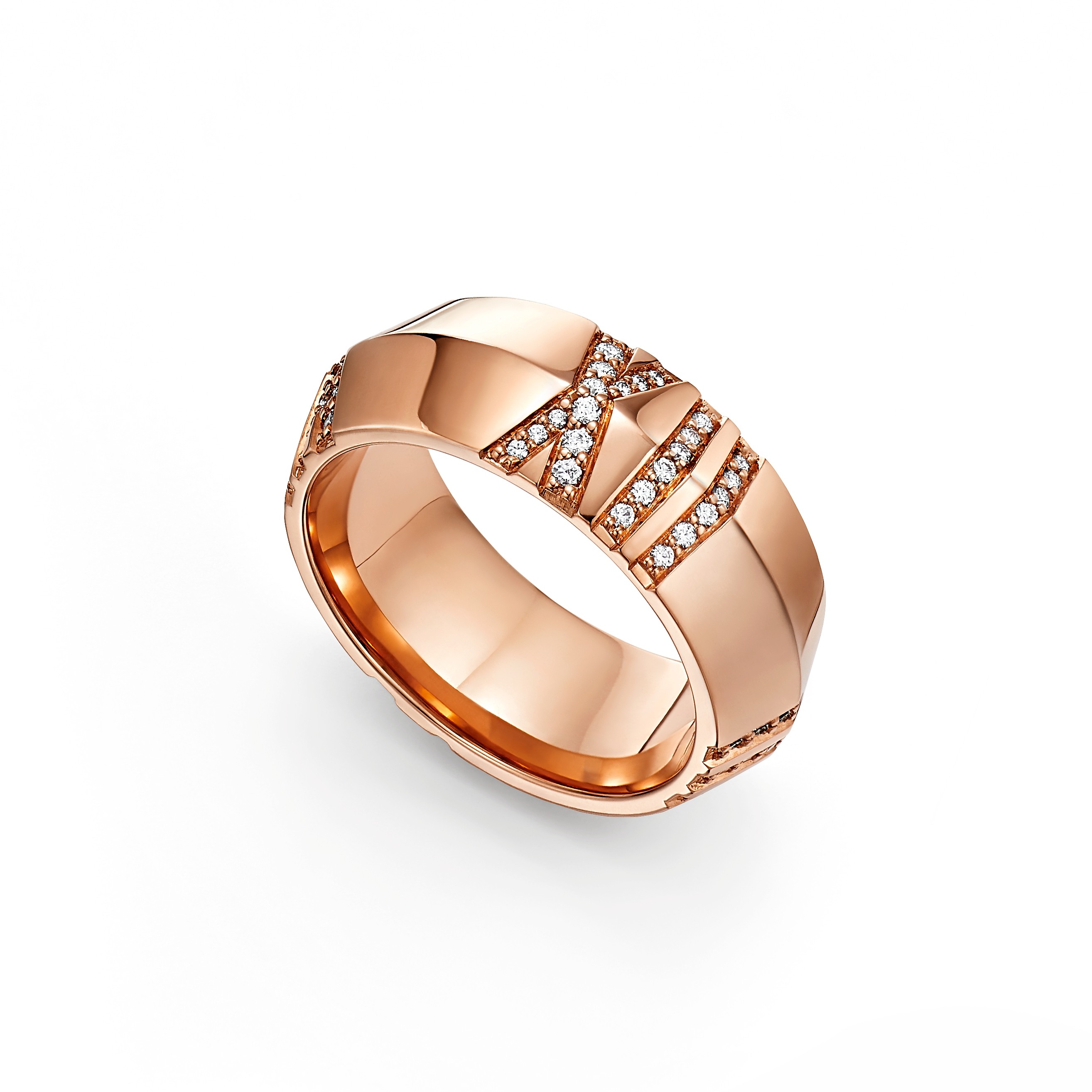 Atlas®:X Closed Wide Ring
in Rose Gold with Diamonds, 7.5 mm Wide