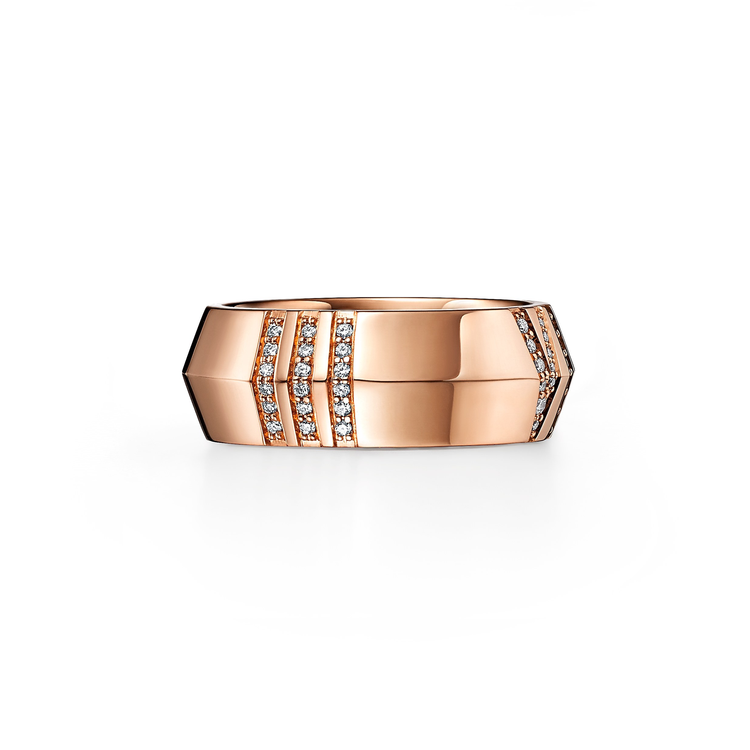 Atlas®:X Closed Wide Ring
in Rose Gold with Diamonds, 7.5 mm Wide