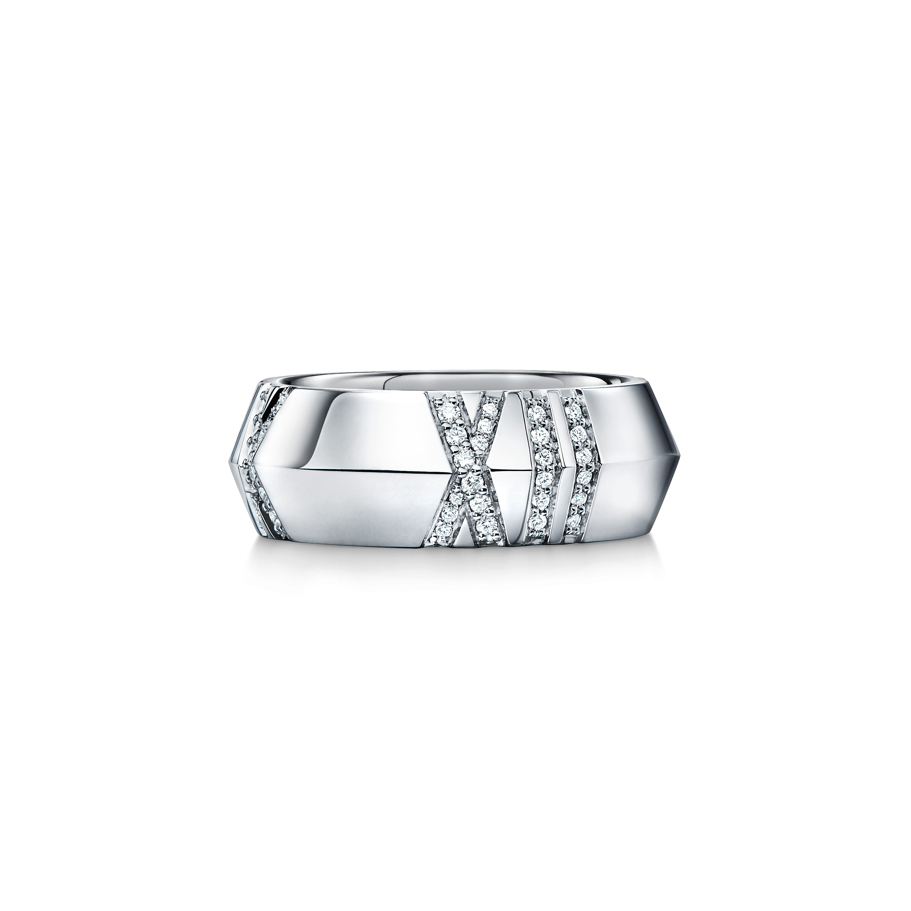 Atlas®:X Closed Wide Ring
in White Gold with Diamonds, 7.5 mm Wide