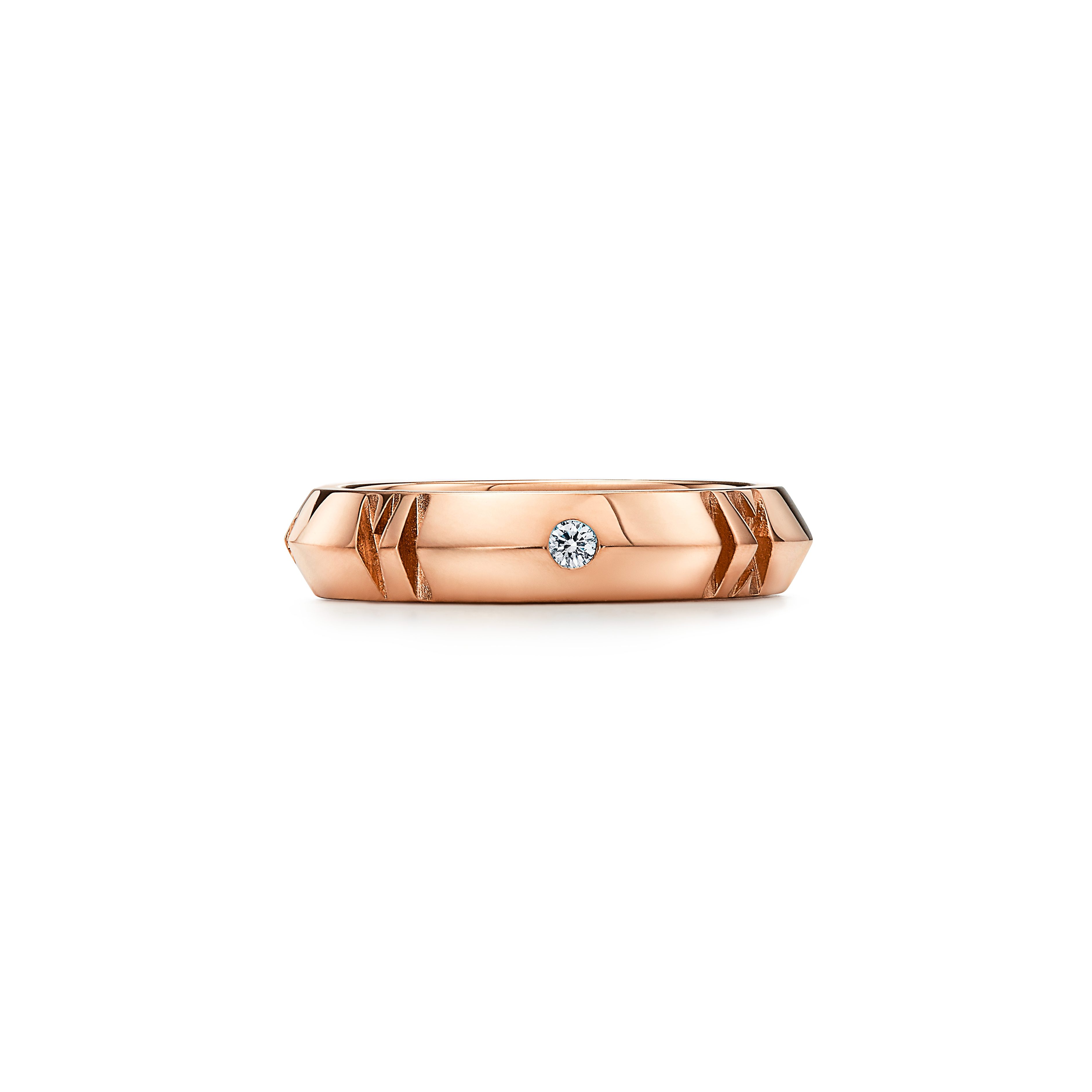 Atlas®:X Closed Narrow Ring_x000D_
in Rose Gold with Diamonds, 4.5 mm Wide