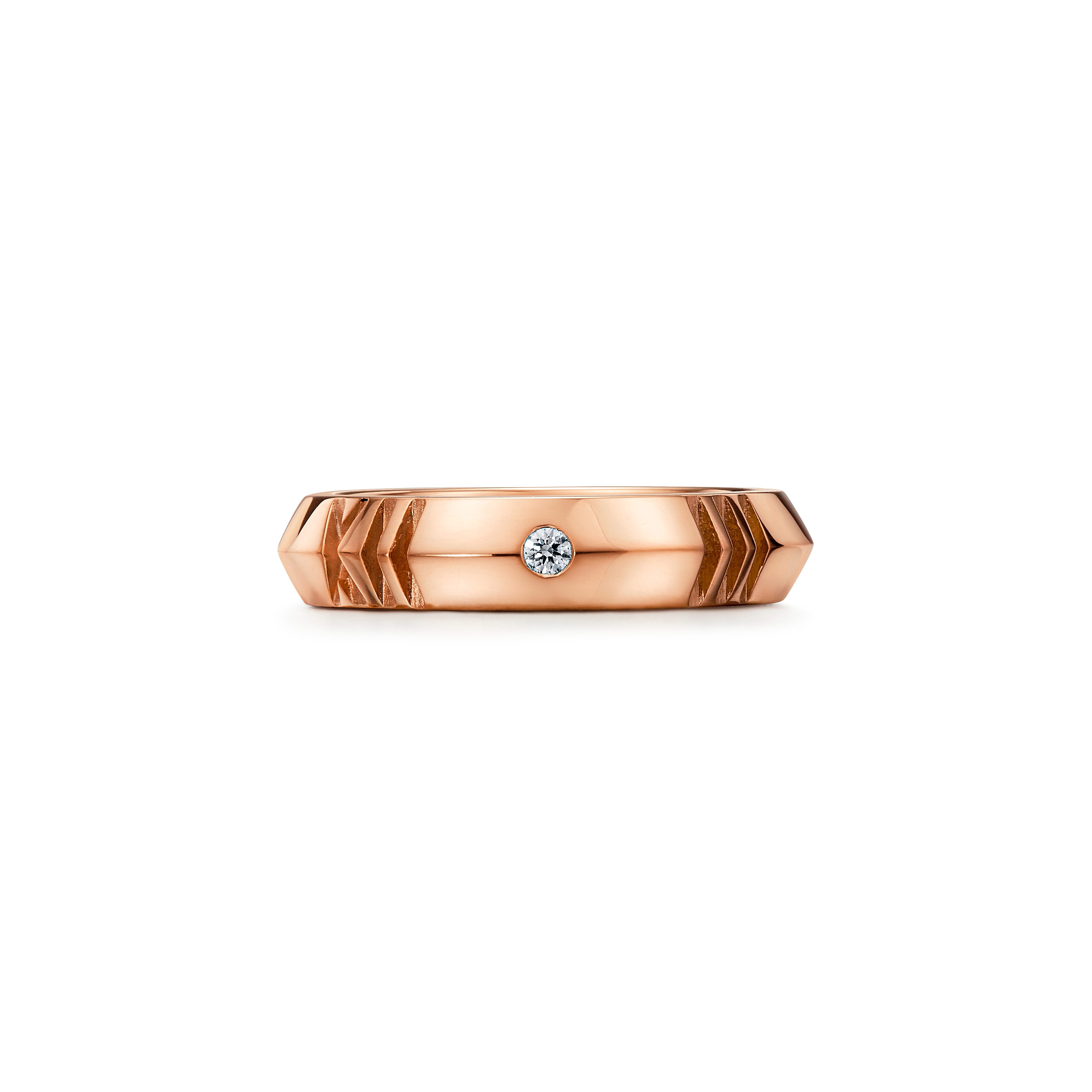 Atlas®:X Closed Narrow Ring_x000D_
in Rose Gold with Diamonds, 4.5 mm Wide
