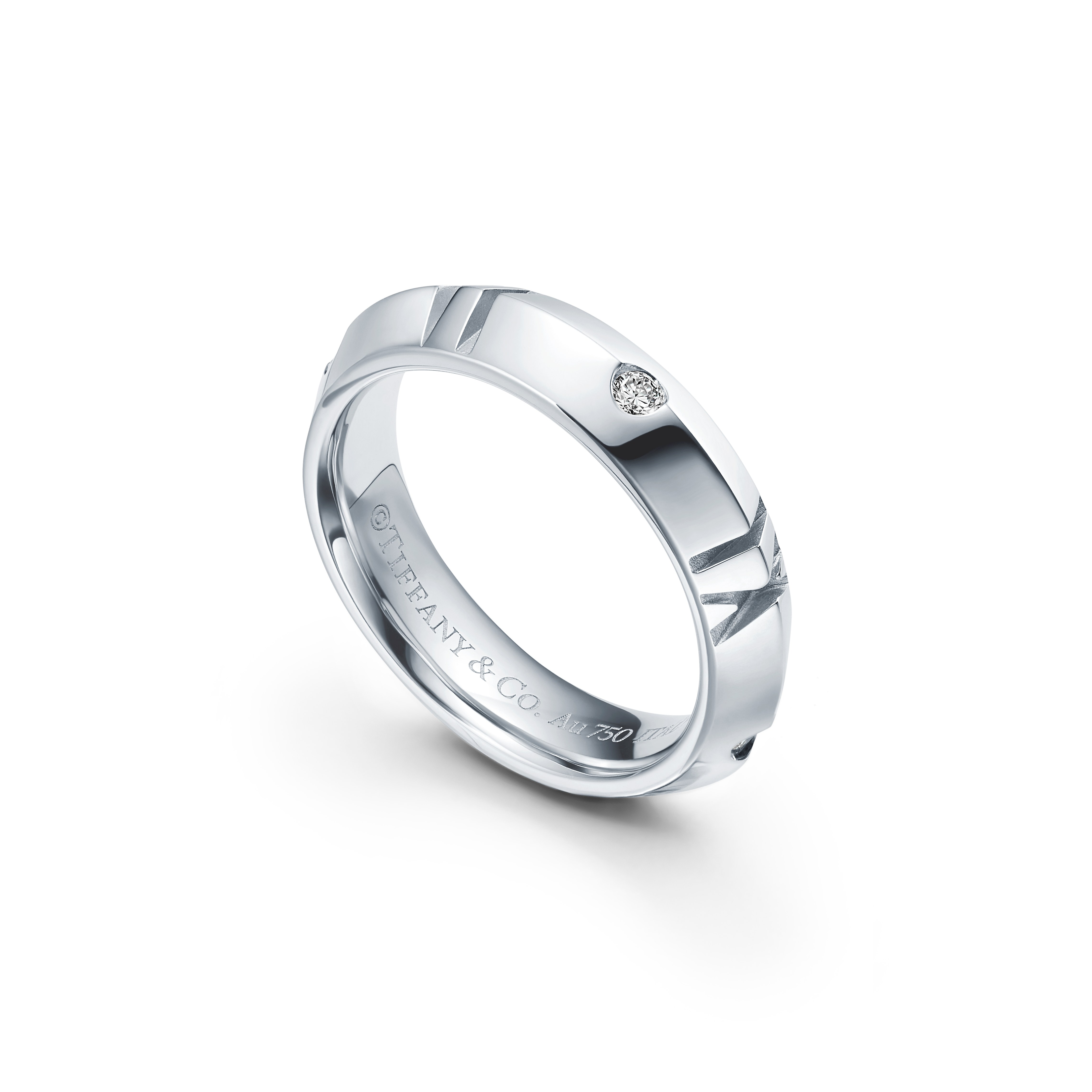 Atlas®:X Closed Narrow Ring_x000D_
in White Gold with Diamonds, 4.5 mm Wide