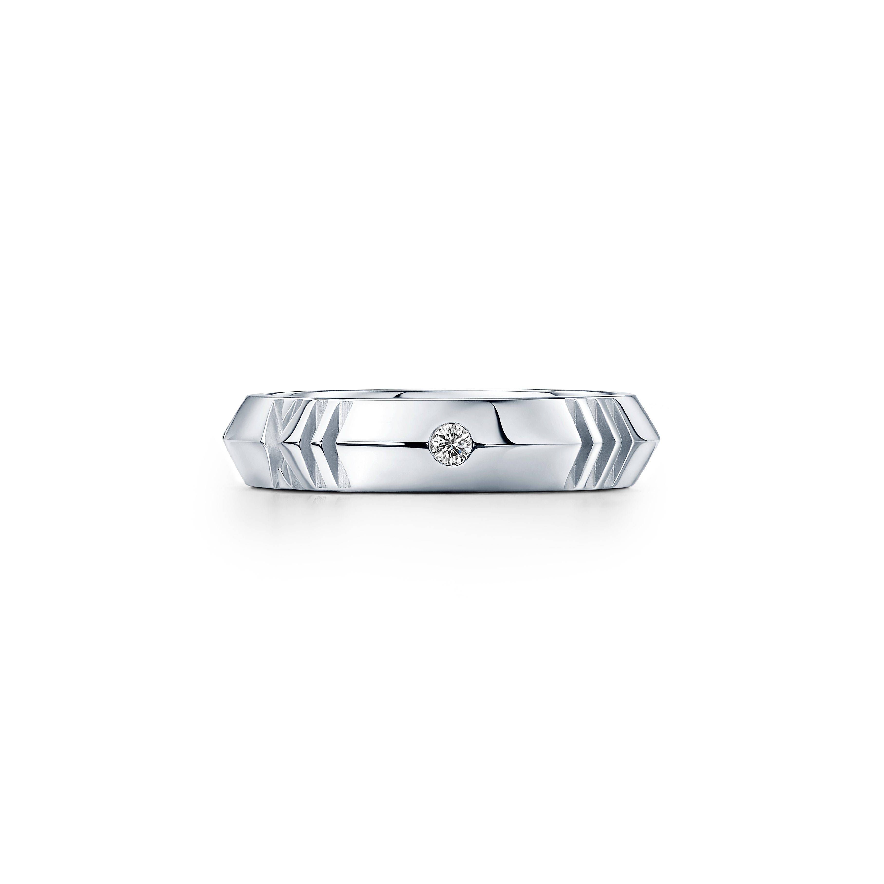 Atlas®:X Closed Narrow Ring_x000D_
in White Gold with Diamonds, 4.5 mm Wide