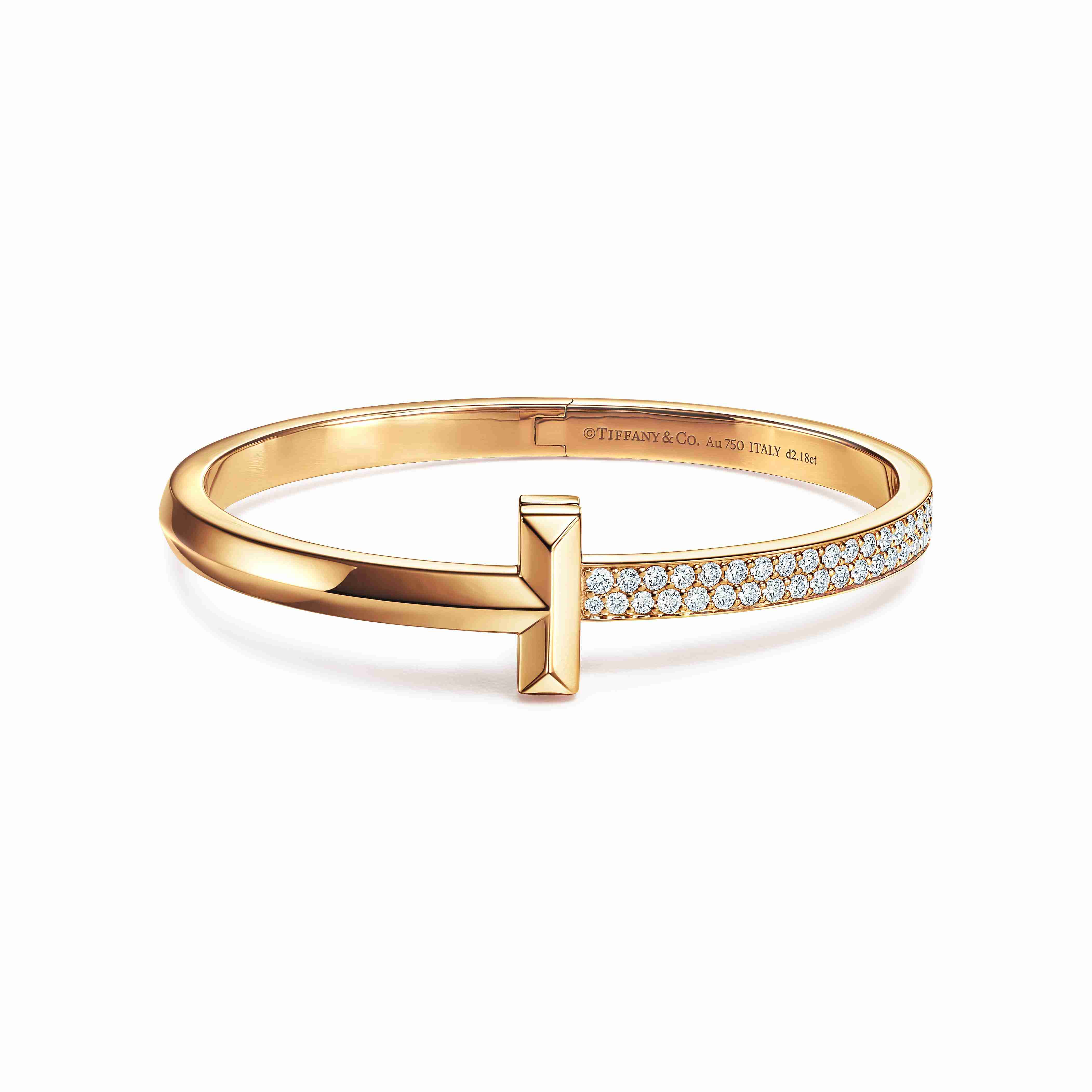 Tiffany T : T1 Wide Diamond Hinged Bangle