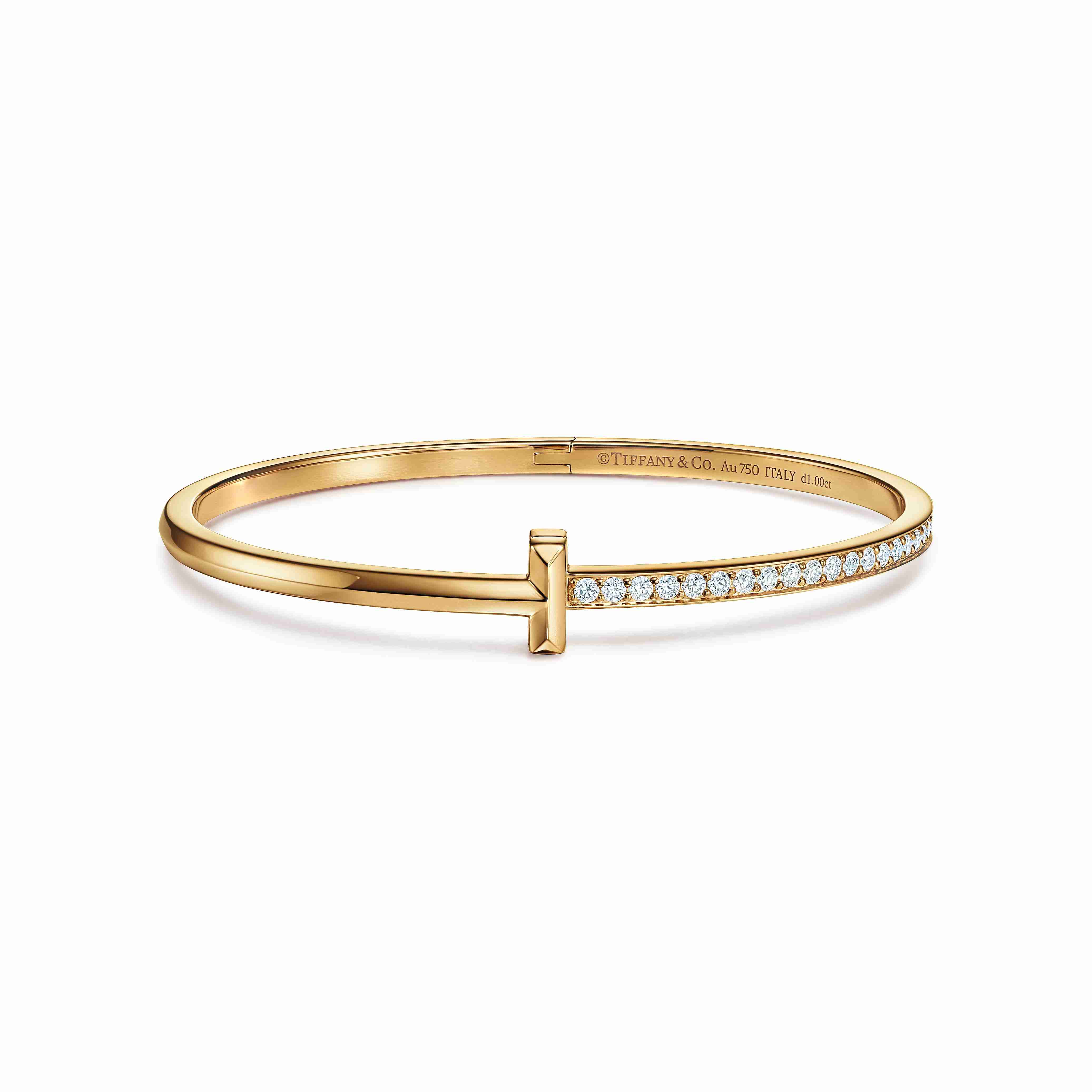Tiffany T : T1 Narrow Diamond Hinged Bangle