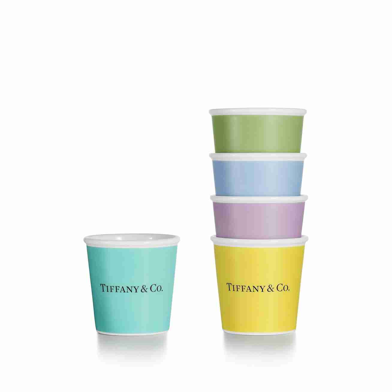 Tiffany Cups :  Tiffany Espresso Cups in Bone China, Set of Five