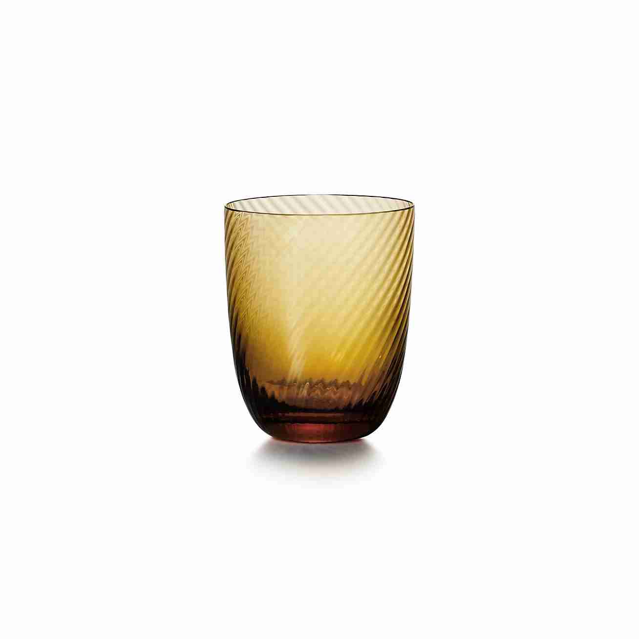 Tiffany Twist :  Tumbler in Amber Yellow Glass