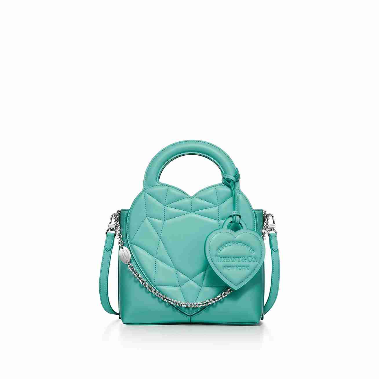 Return to Tiffany :  Padded Mini Tote Bag in Tiffany Blue Leather