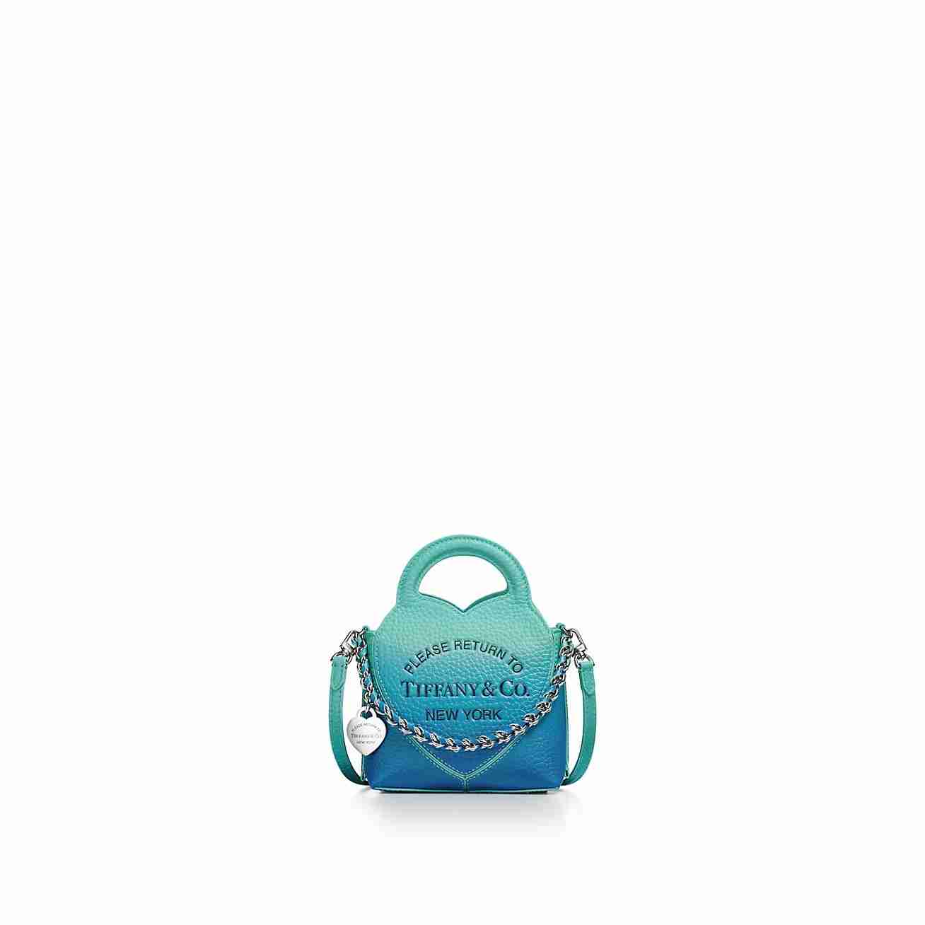 Return to Tiffany® :  Micro Tote Bag in Infinity Blue Leather