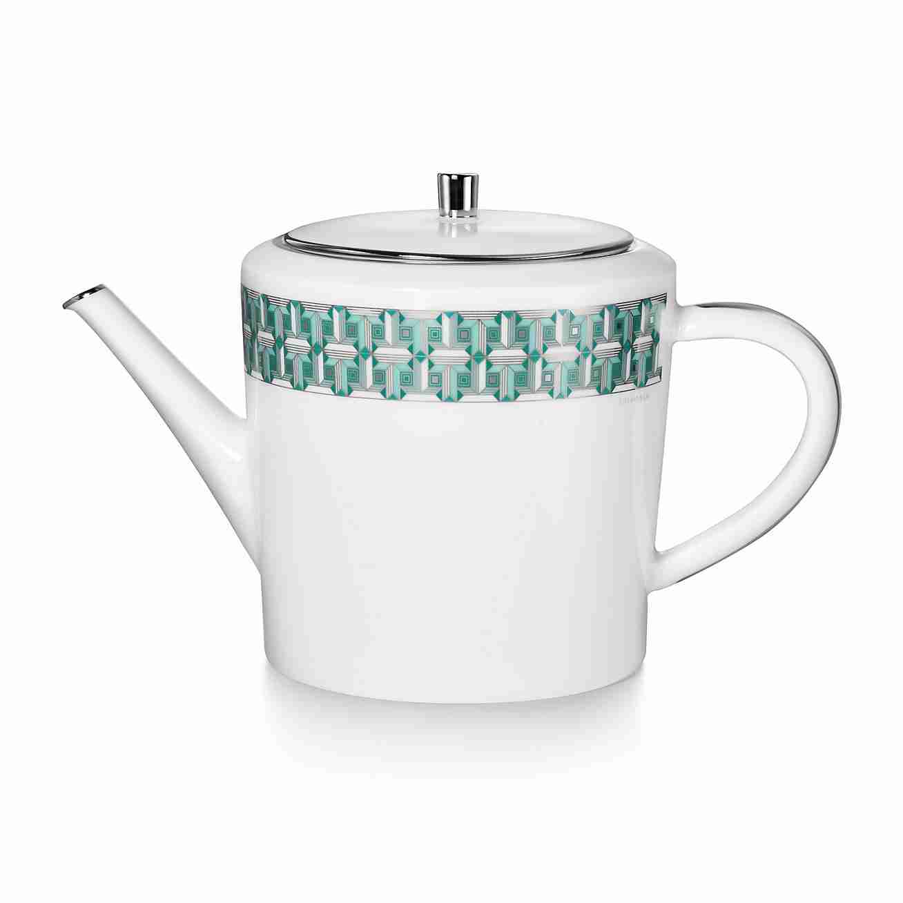 Tiffany T :  True Teapot Tiffany Blue with a Hand-painted Platinum Rim
