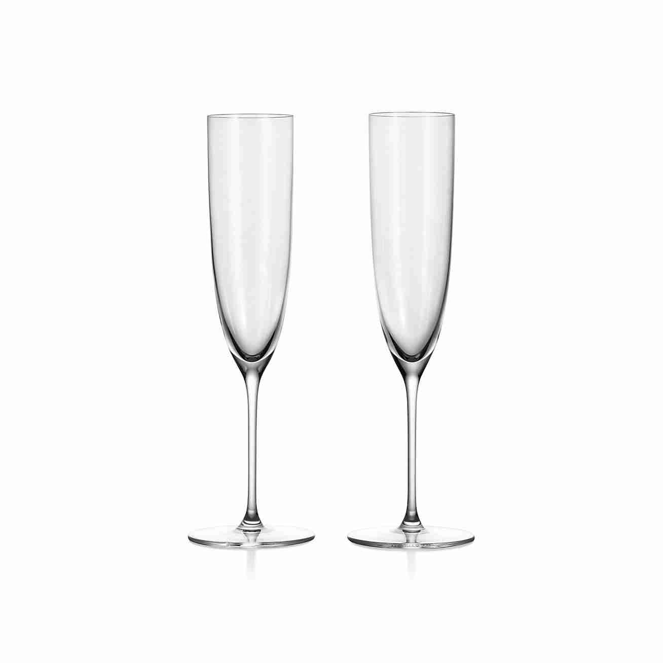 Tiffany Home Essentials :  Champagne Flutes in Crystal Glass, Set of Two