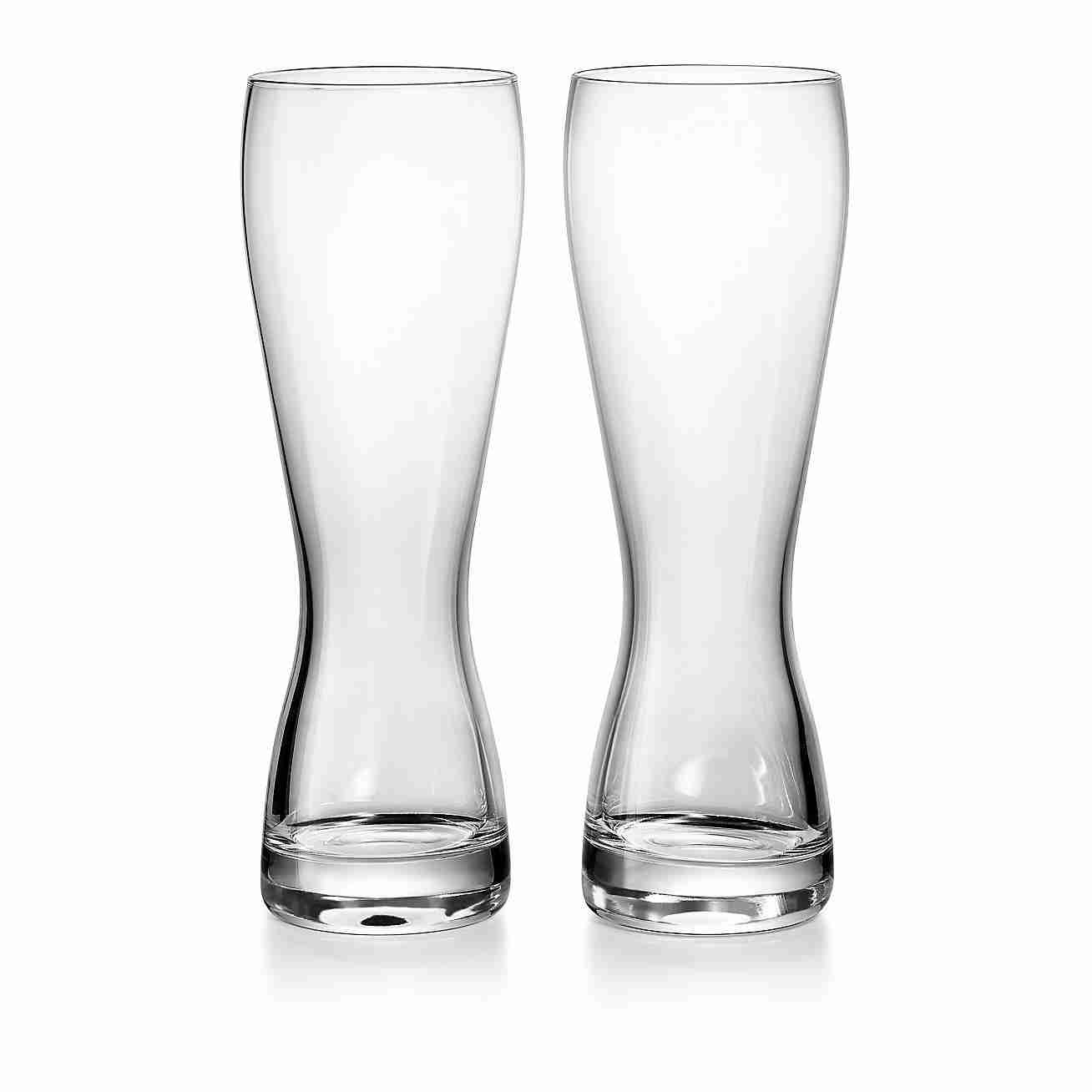 Tiffany Home Essentials :  Beer Glasses Set of Two, in Crystal Glass