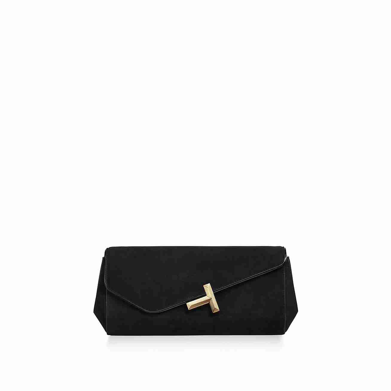 Tiffany T :  Clutch in Black Suede