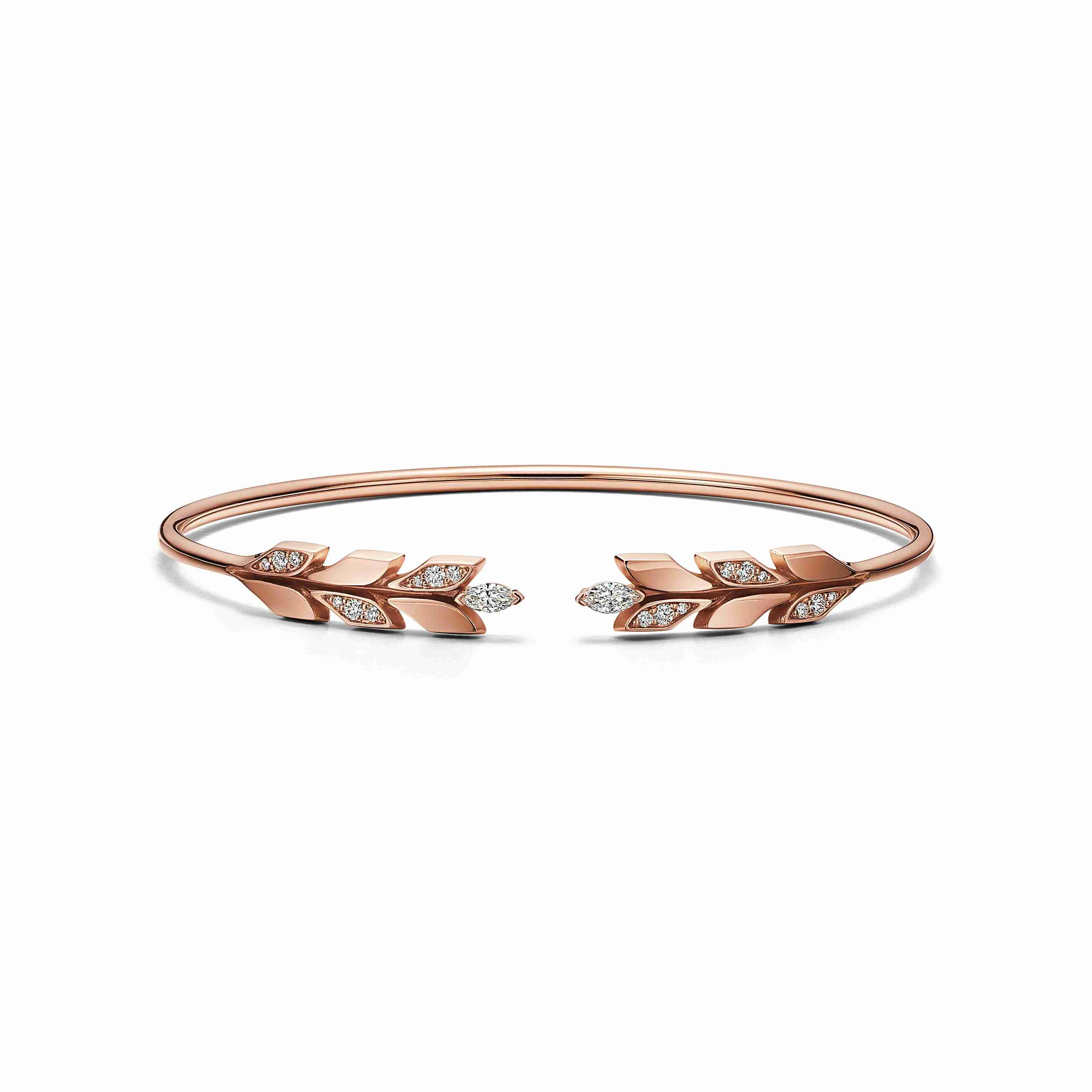 Tiffany Victoria® : Vine Wire Bracelet in Rose Gold with Diamonds