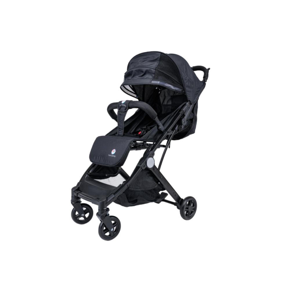 Tinyberg B-Wagon - Light Weight Travel Friendly Stroller with One Hand Fold, Multiple Recline Positions, Free Fan - Black