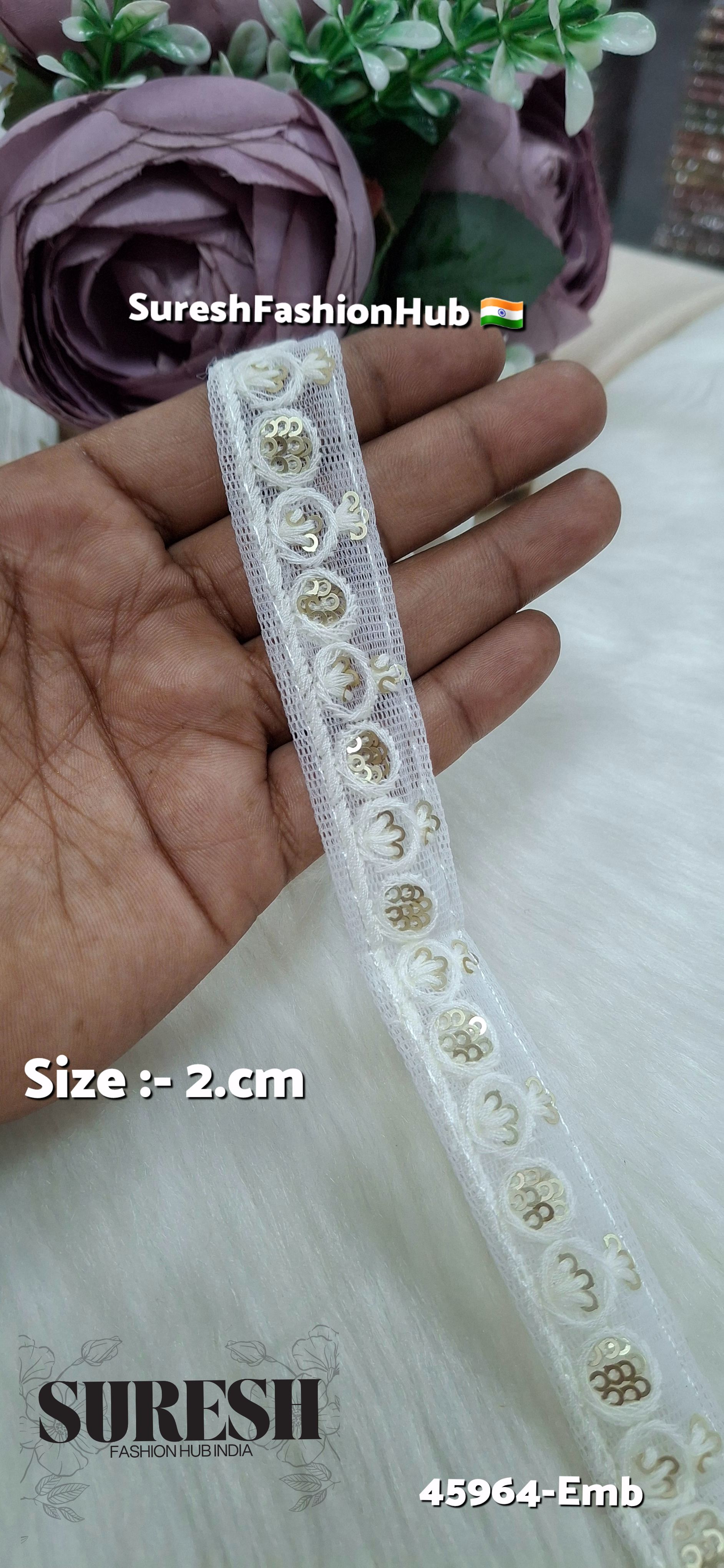 White Tone-on-Tone Net Embroidery Lace
