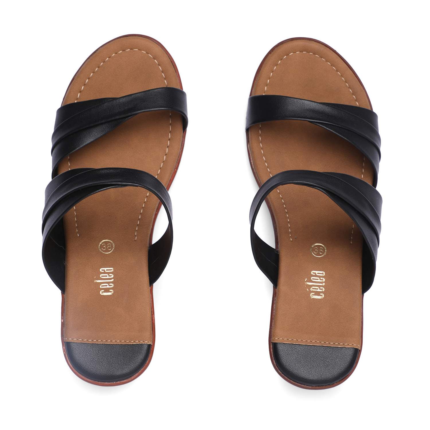 Trendy Women Black Block Heel Sandals