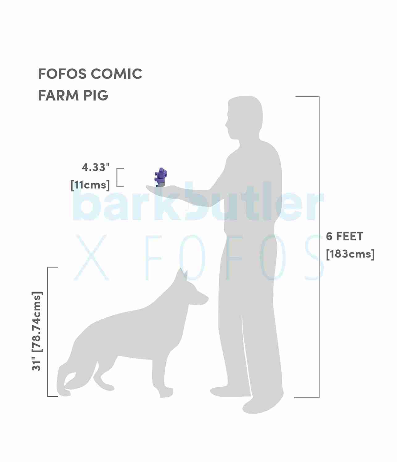 Barkbutler Fofos Comic Farm Pig Toy & Football Chew Toy for Dogs
