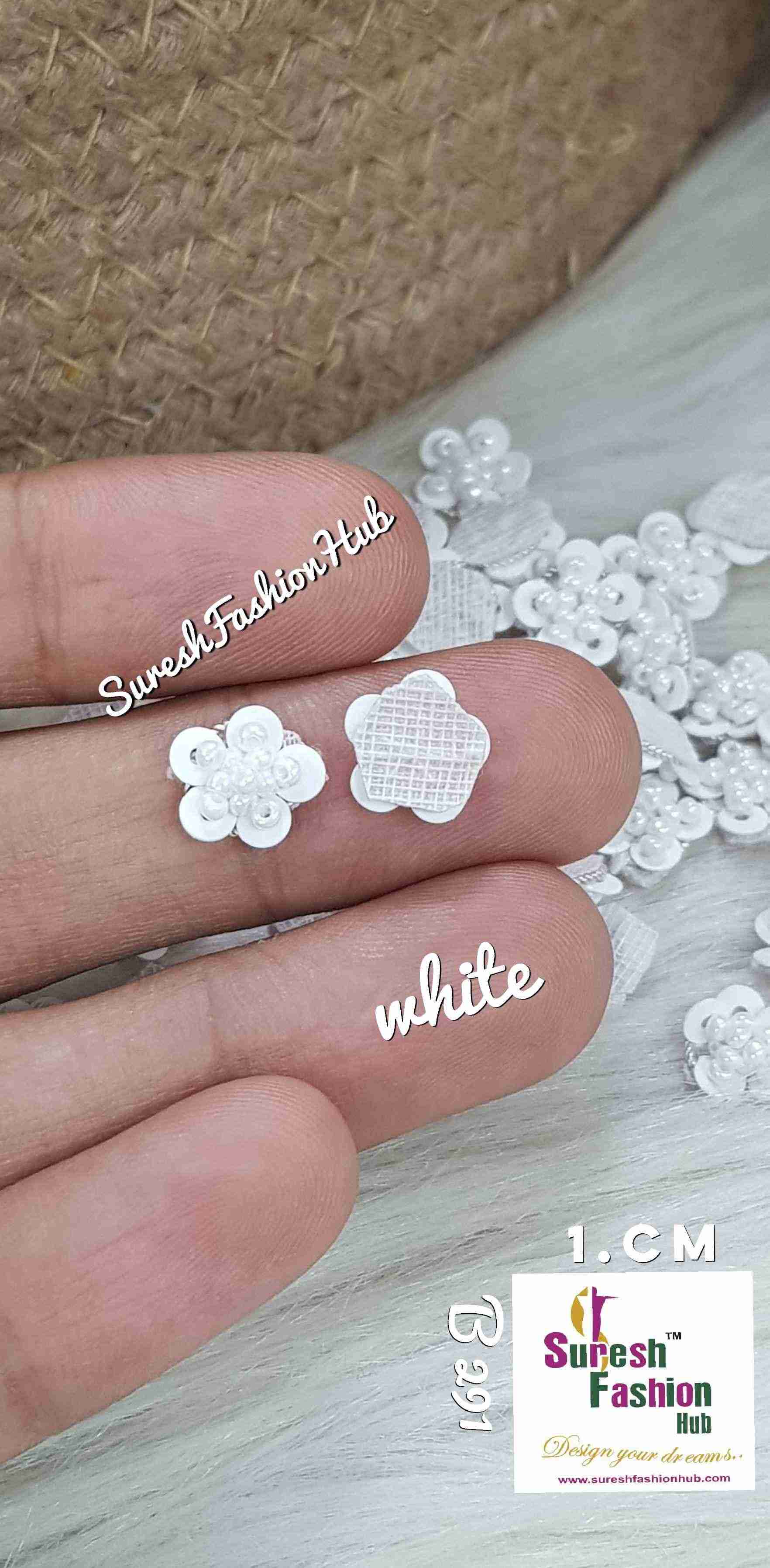 White Beads Floral Elegance Hand-Stitched Butties Pack