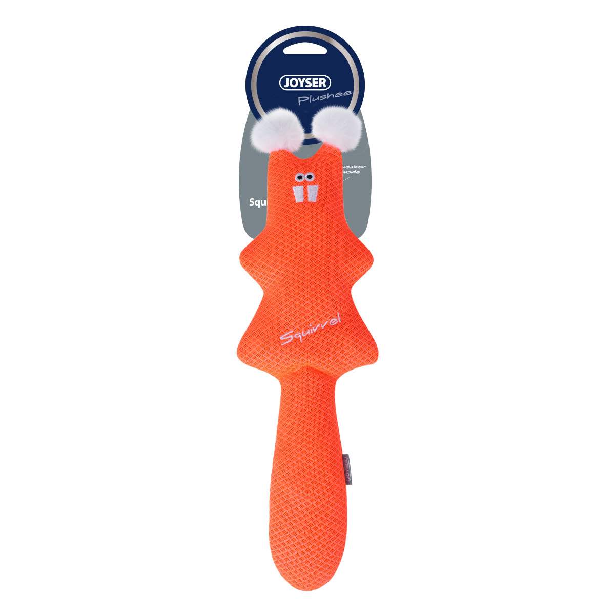 Joyser Squirrel Plush Dog Toy with Squeaker, Orange
