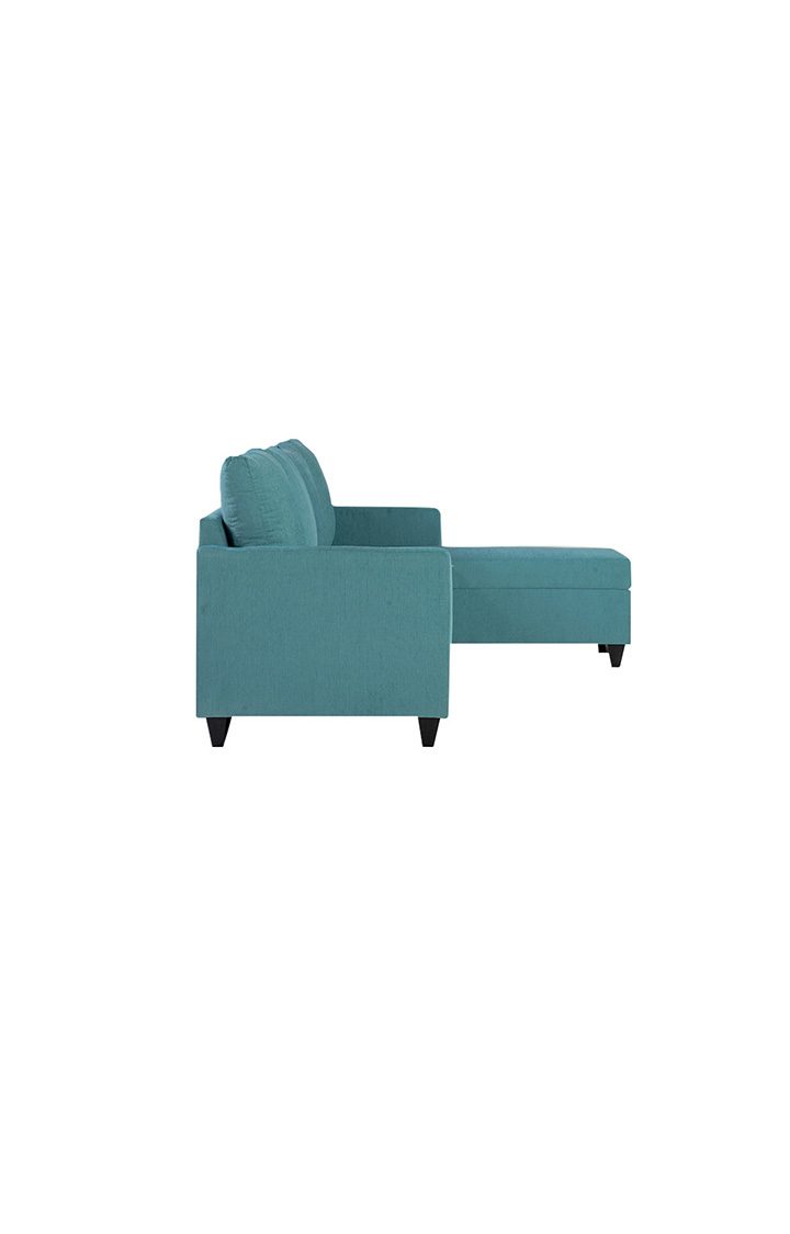 neudot Saya LHS Sectional Sofa for Living Room |6 Person Sofa| Premium Fabric with Cushioned Armrest | 12 Months Warranty| Solid Wood Frame| 6 Seater in Saya Teal Color DIY(Do-It-Yourself)