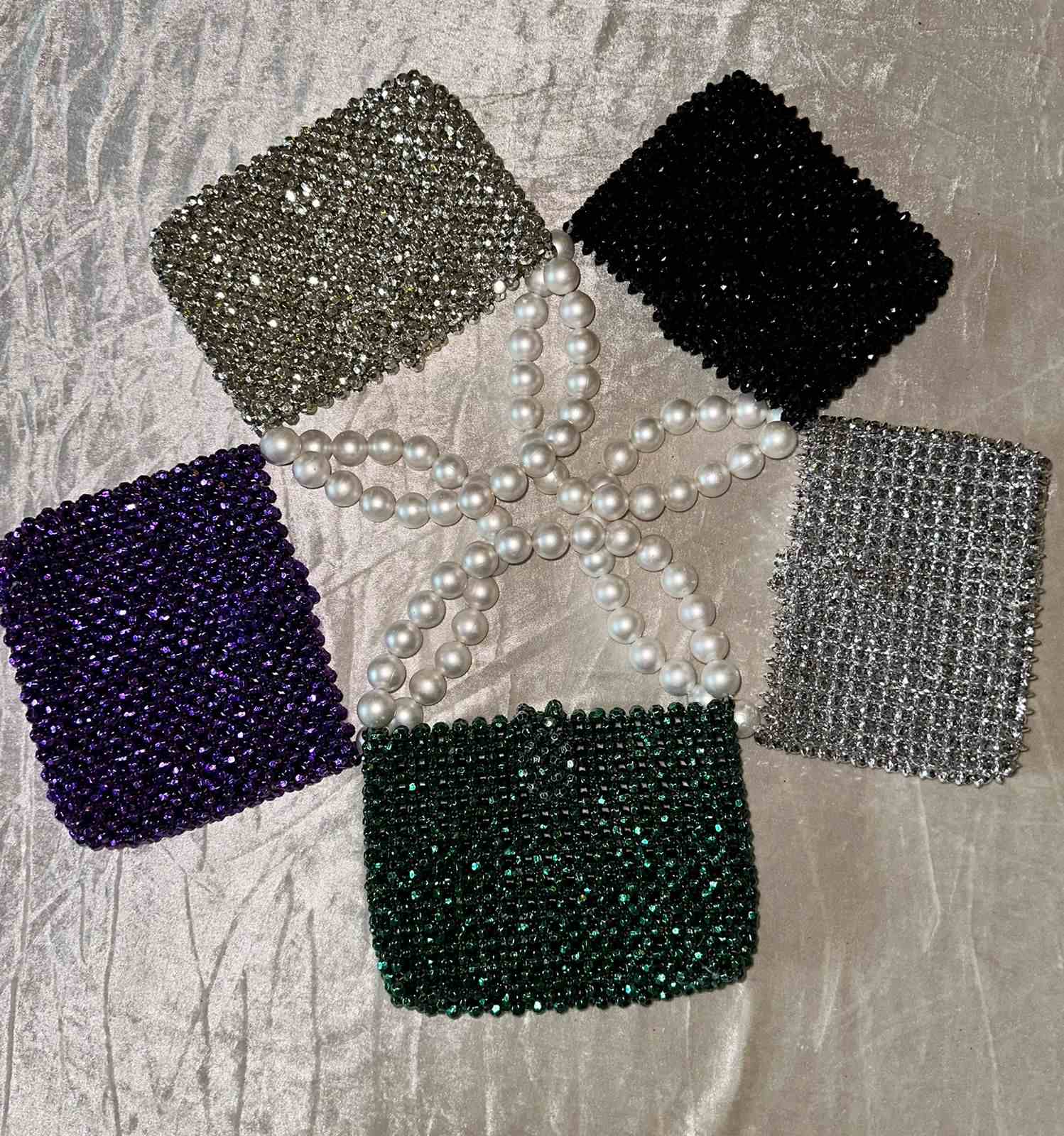 Glitter Pearl Handle Bag