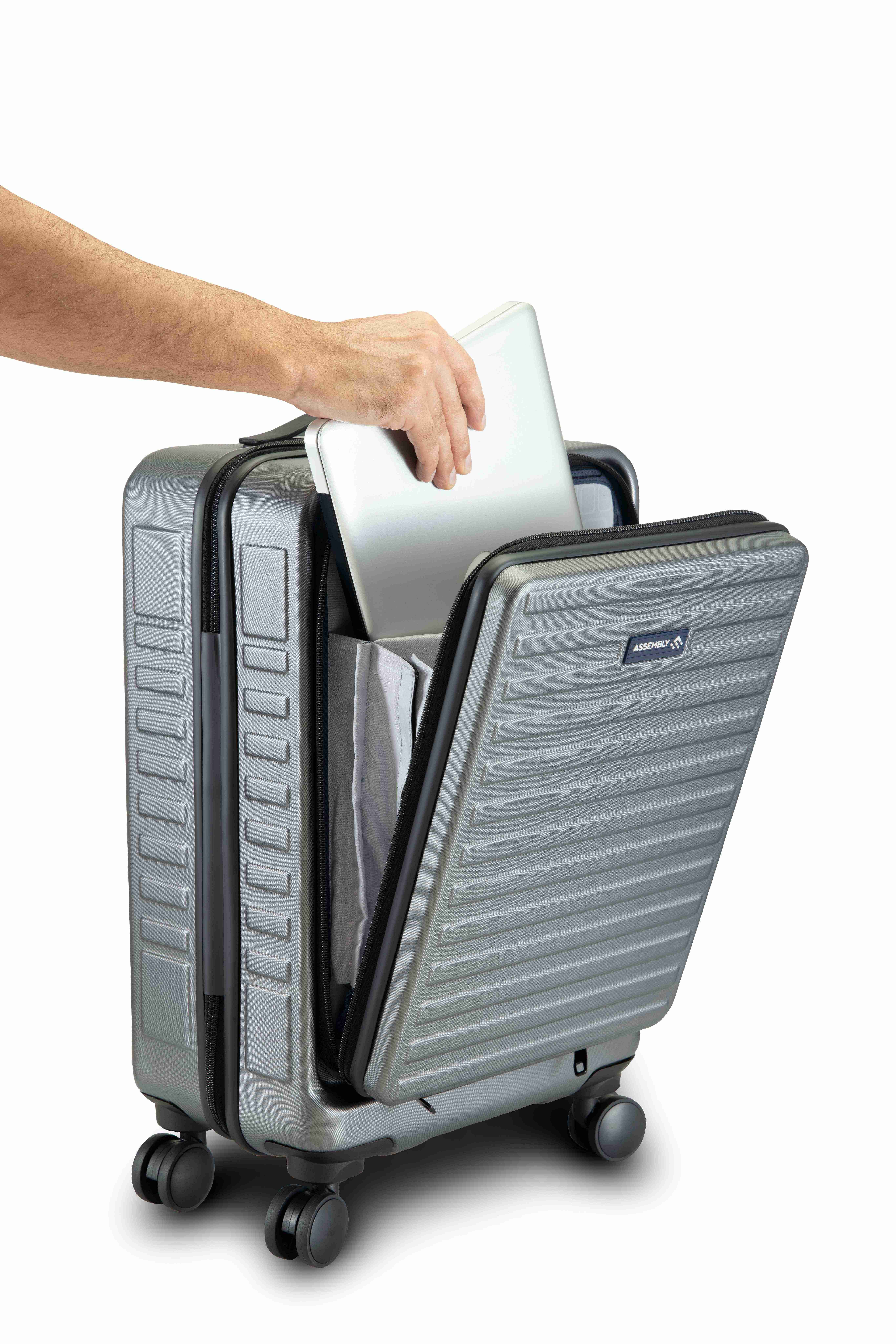 Assembly Hard Sided Polycarbonate Cabin Trolley Bag (54 cm) with Hard Shell Laptop Backpack - Grey
