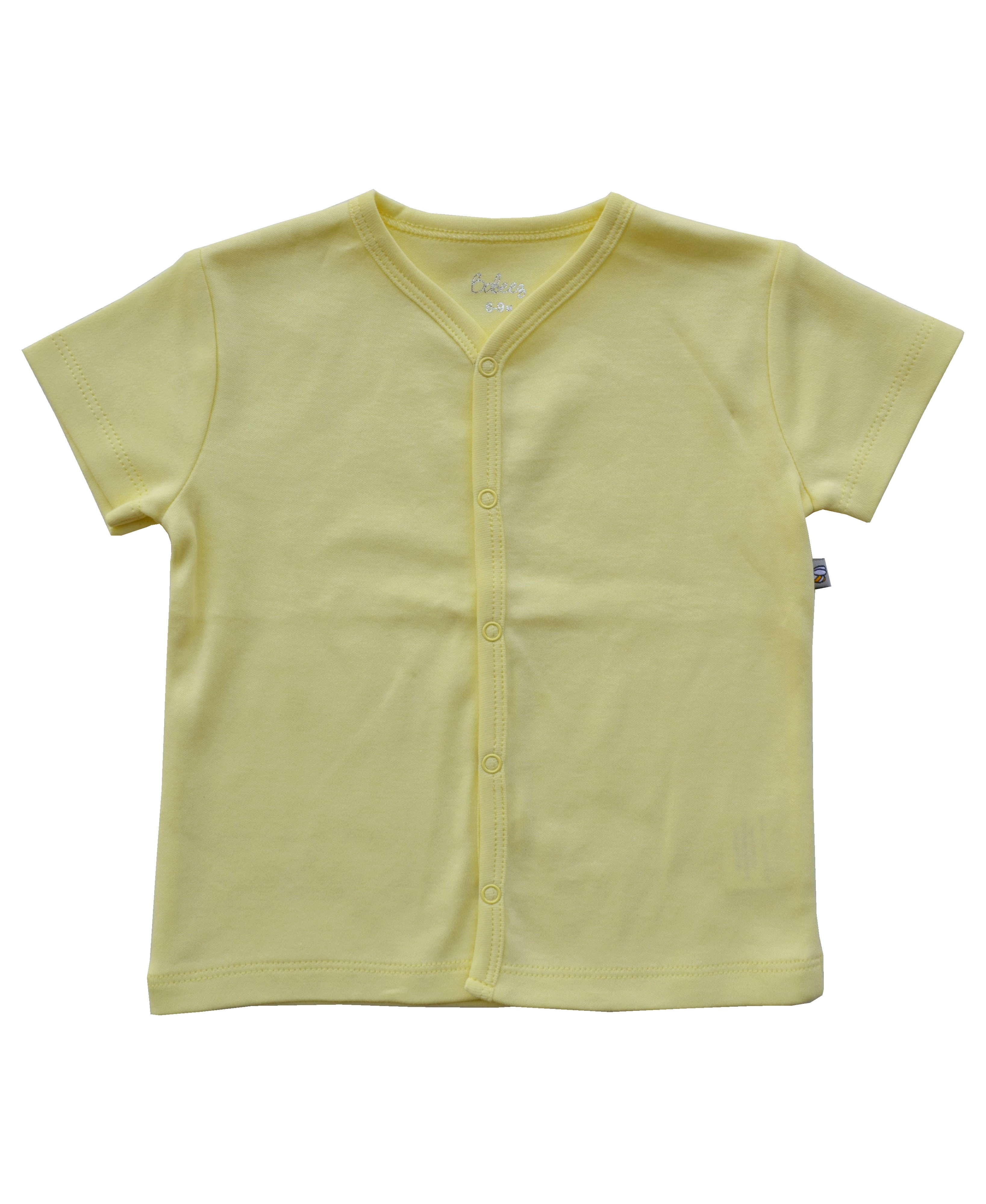 Babeez | Yellow Short Sleeve Jhabla (100% Cotton Interlock Biowash) undefined