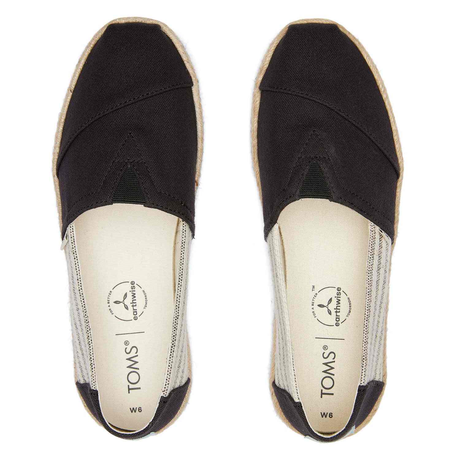 Women's Black Stripe Sustainable Espadrilles Slip On